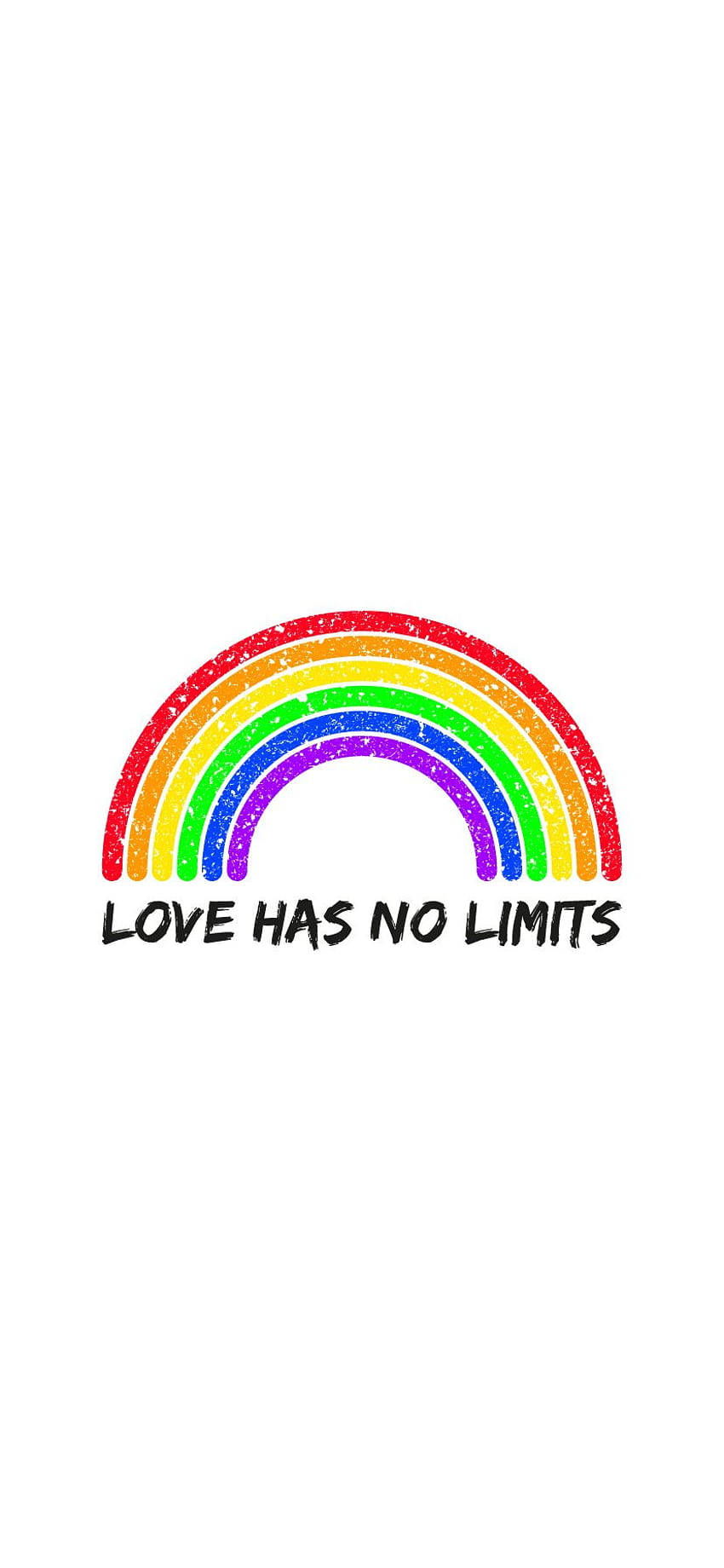 帶有閃粉質感的彩虹和文字 love has no limits