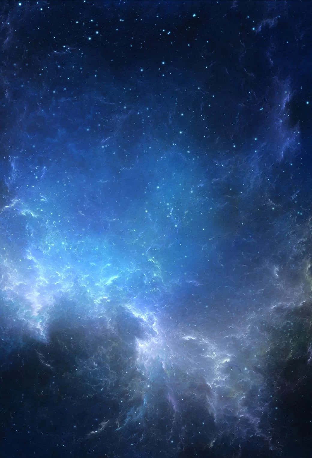 Retina Display 桌布 壁紙 — 令人嘆為觀止的宇宙景觀，呈現出旋轉的藍色星雲和閃爍的星星，背景是深邃的太空。