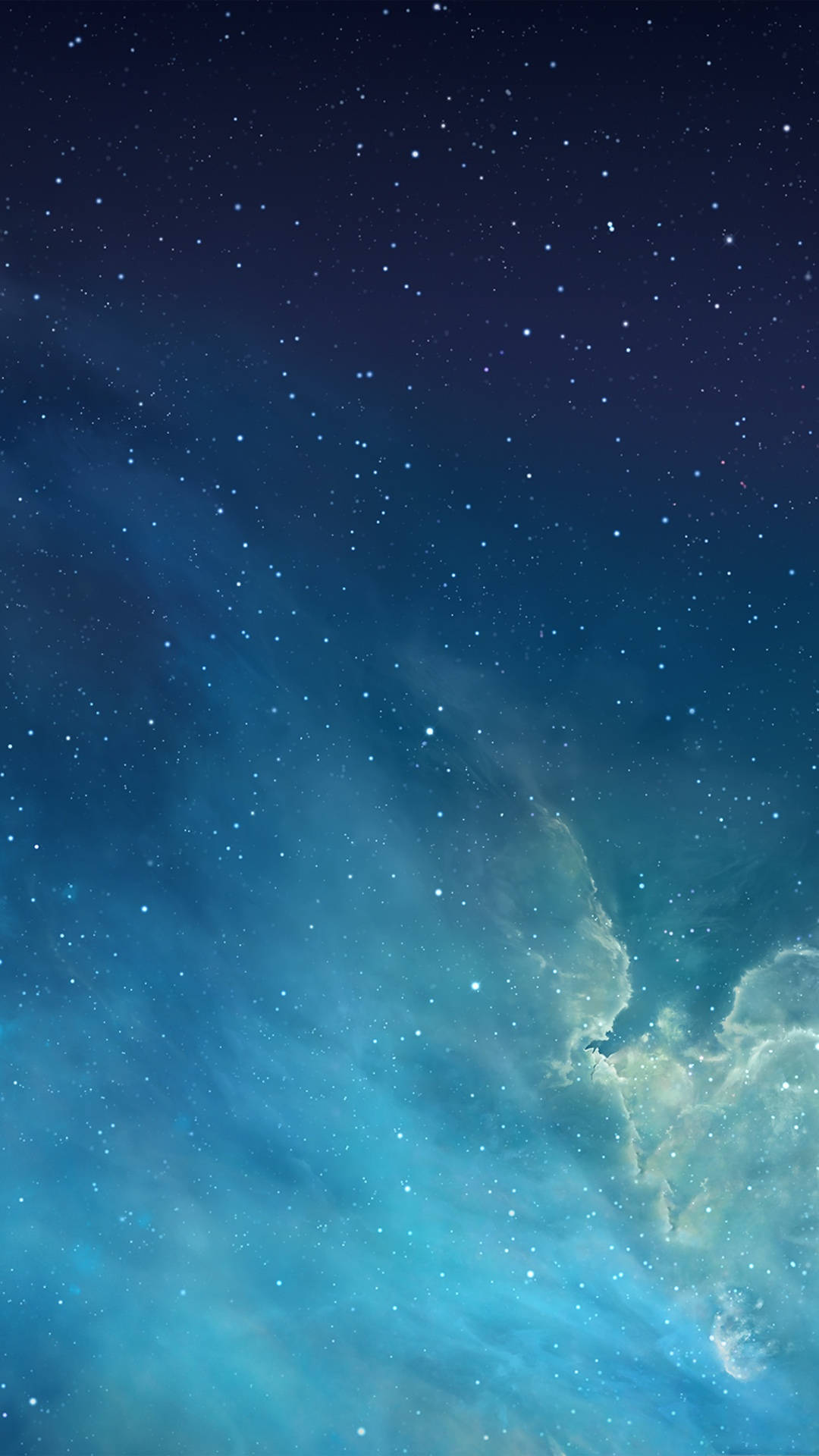 iPhone 桌布 壁紙 — 令人嘆為觀止的星空夜景，閃爍的藍色星雲和縷縷雲霧在宇宙中盤旋。