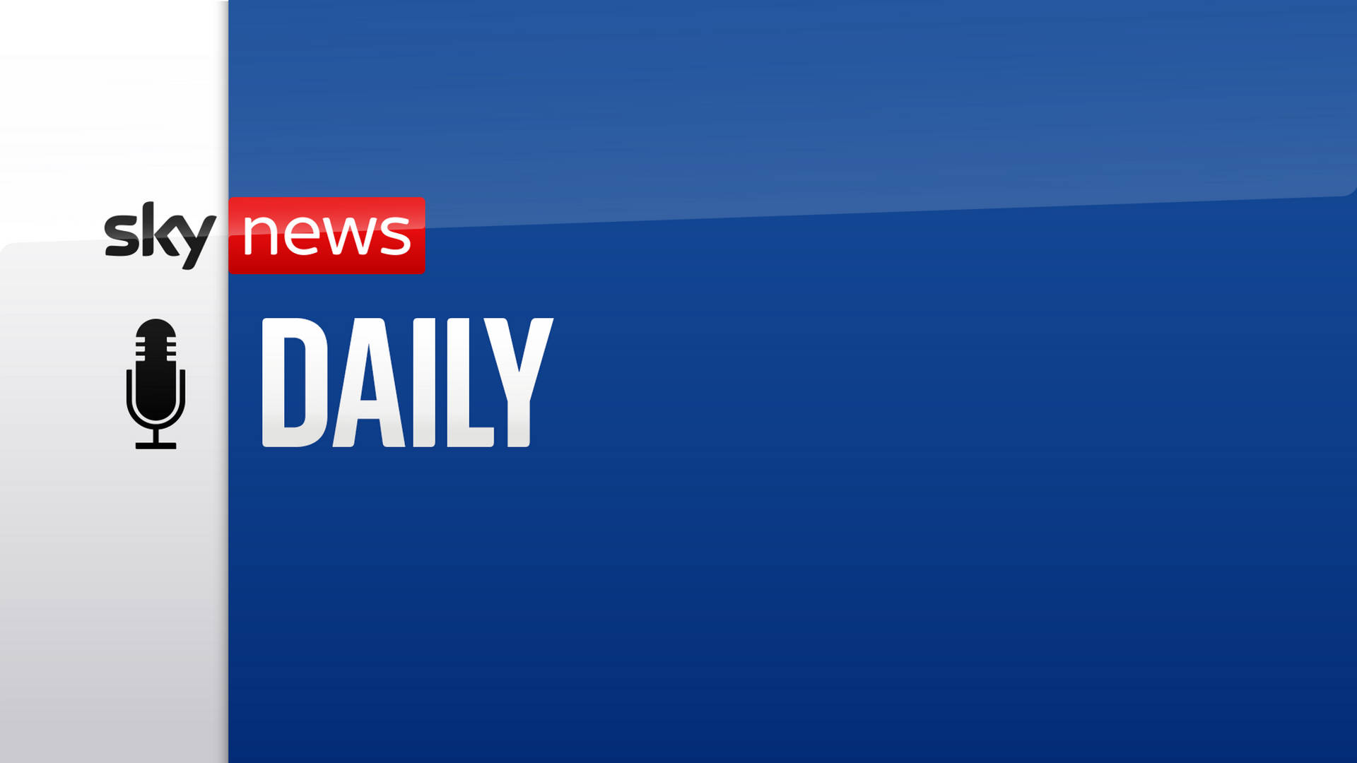 Sky News Daily 廣播標誌，帶有麥克風圖標，位於藍色和白色背景上。