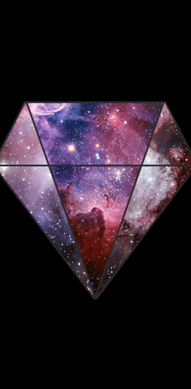 一個鑽石形狀的窗戶揭示了深空中色彩繽紛的星雲。