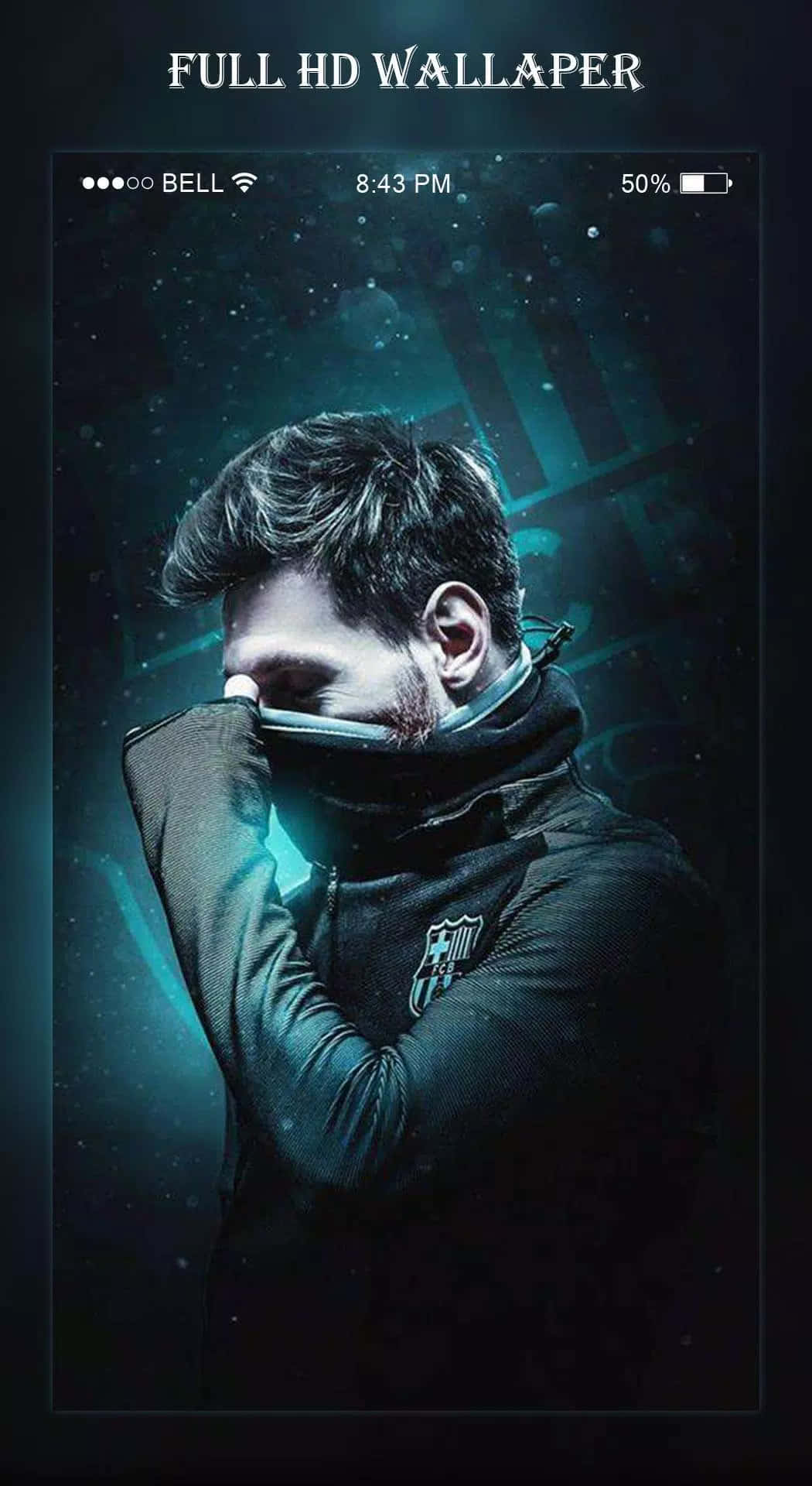 穿著深色連帽衫的男人在宇宙青色背景中拉起連帽