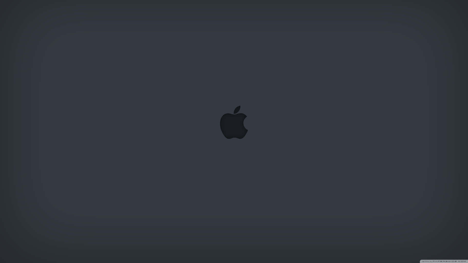 深灰色背景，中央帶有Apple標誌剪影。