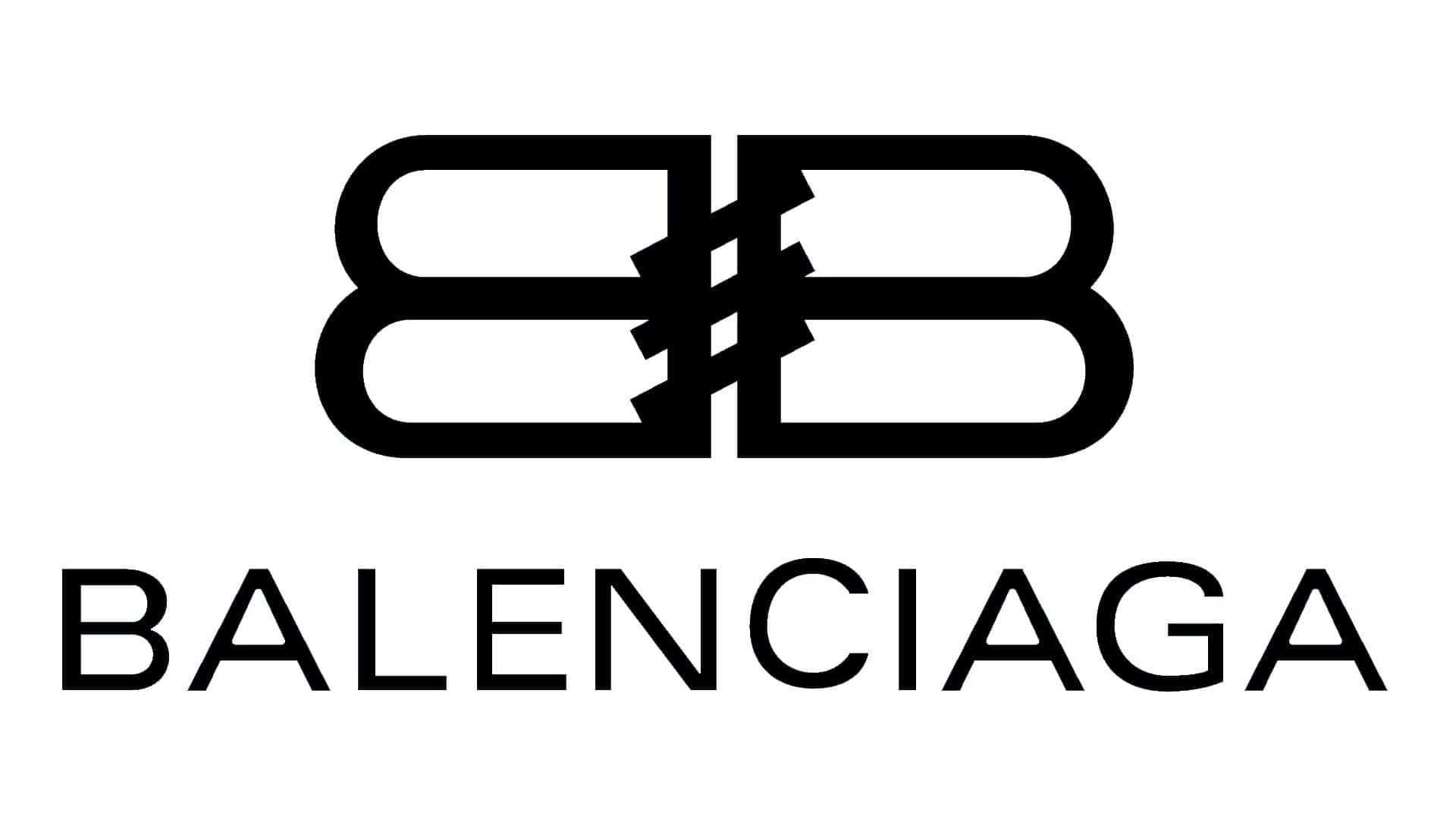 白色背景上的黑色 Balenciaga 時尚標誌