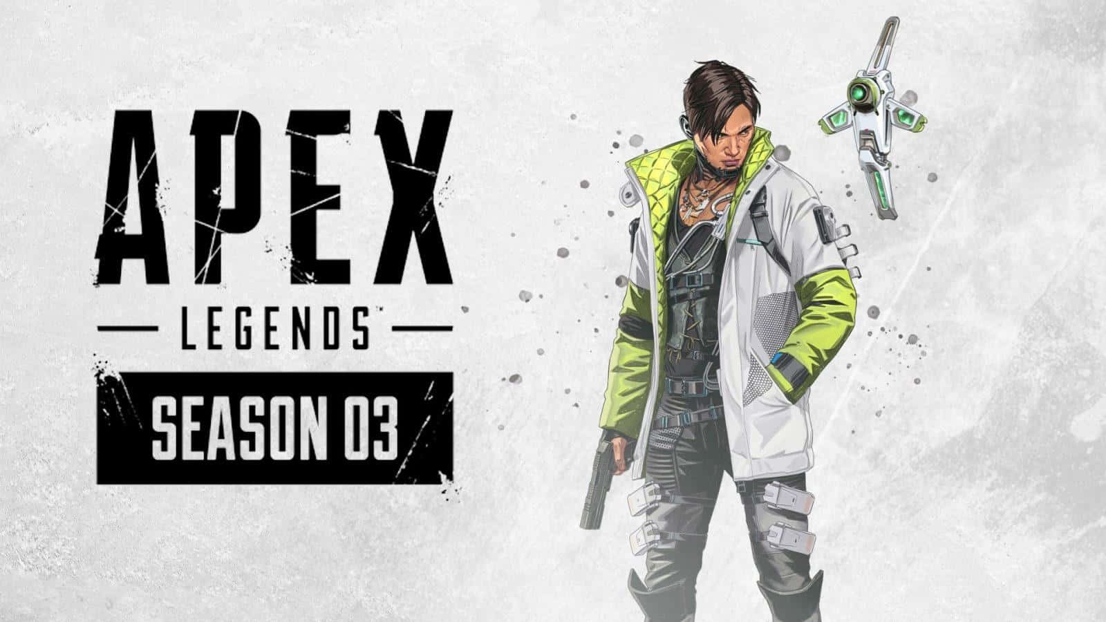 Apex Legends 第3季角色插圖，武器漂浮在旁邊。