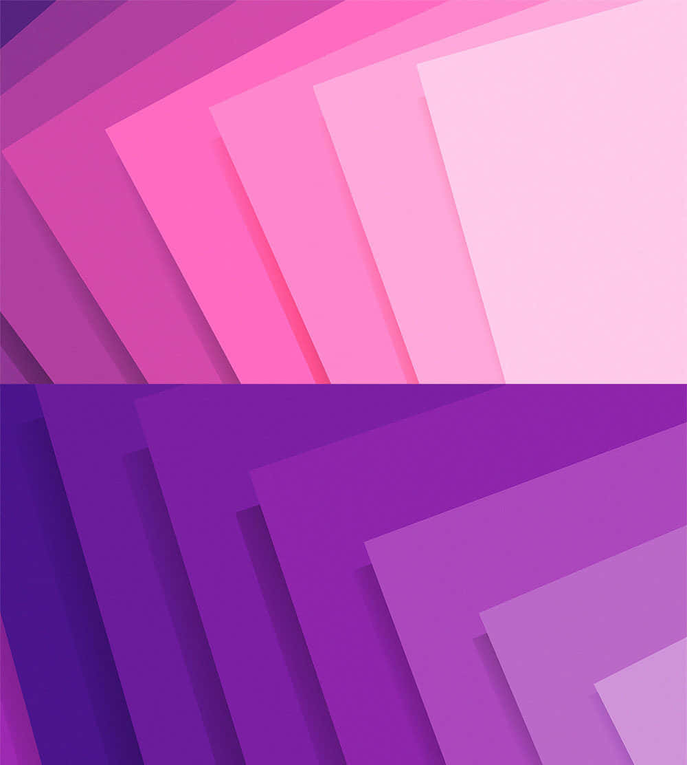 以 Google Material Design 帶來生動現代的用戶體驗 壁紙 — 充滿活力的重疊幾何平面，採用漸變粉紅色和紫色，營造出現代抽象構圖。