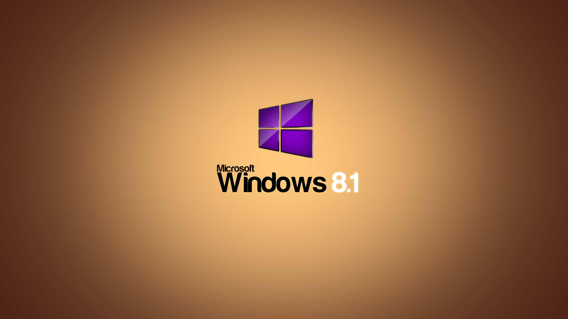 Windows 8.1操作系統標誌在漸變背景上