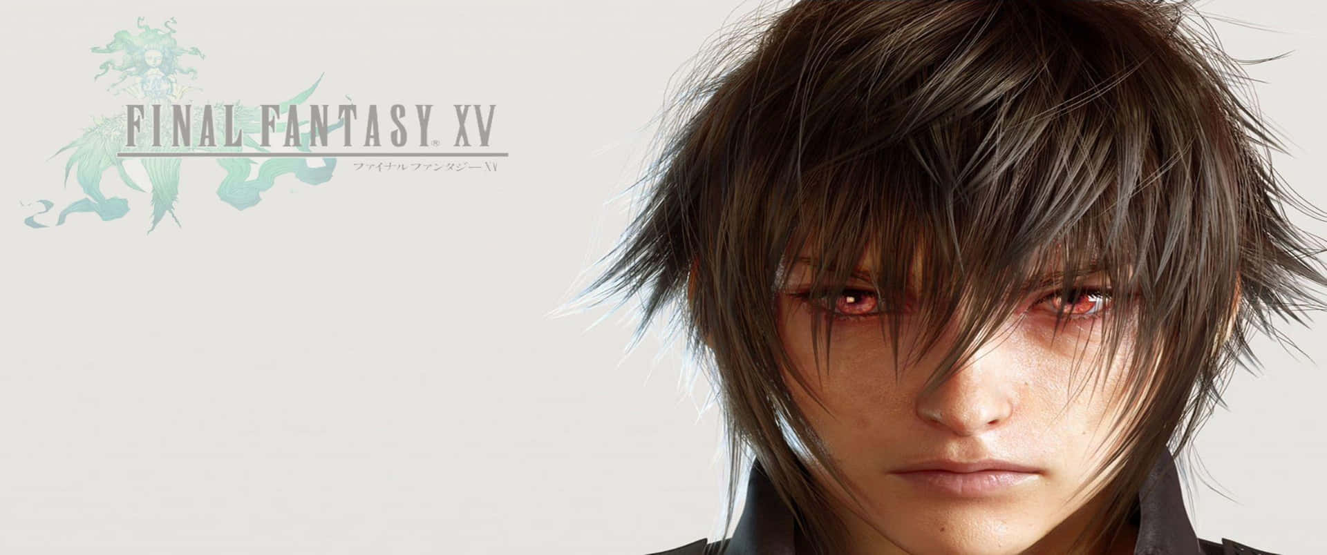 來自《Final Fantasy XV》的嚴肅動畫男性角色，擁有紅色眼睛和深色頭髮。