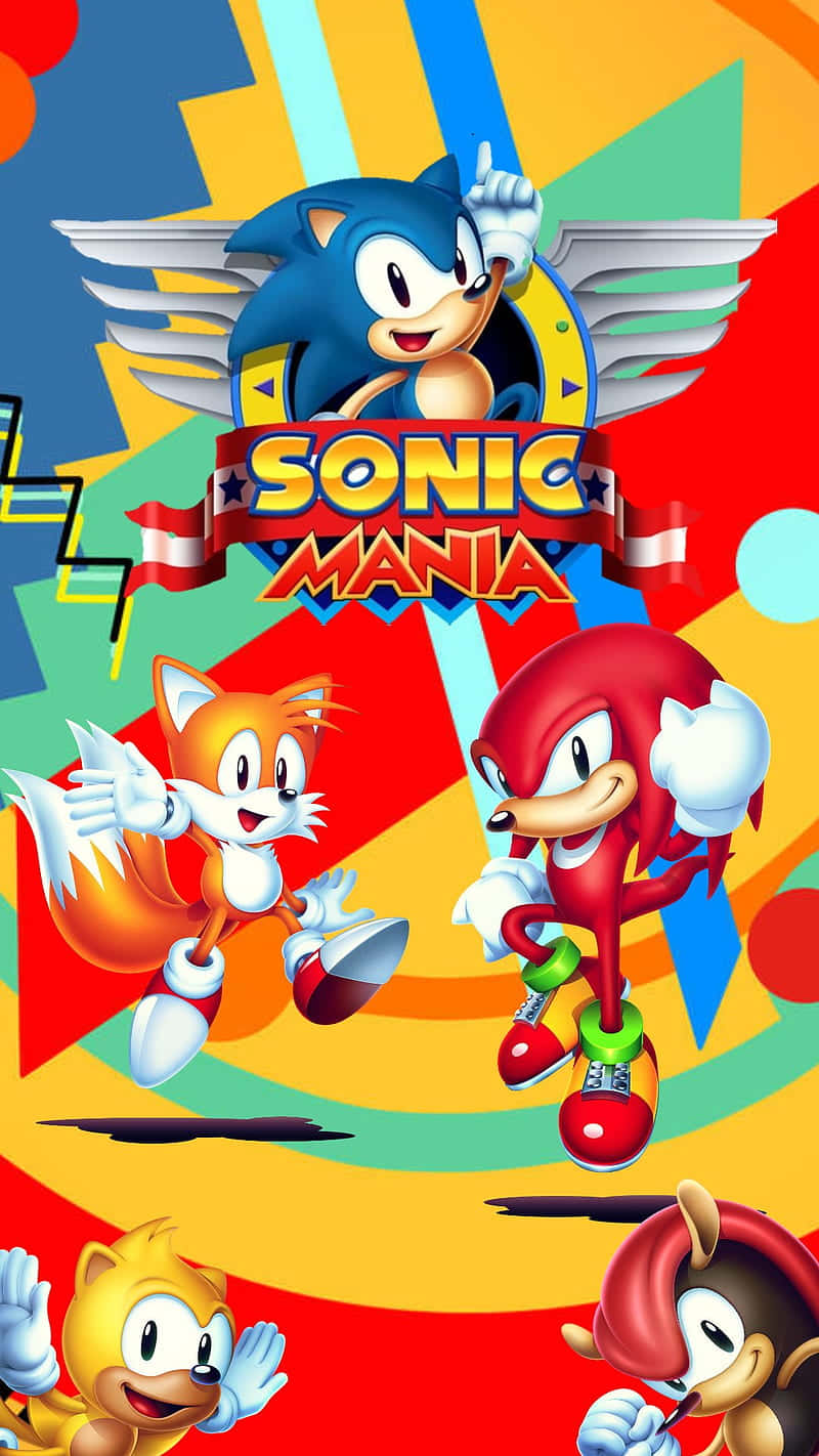 Sonic the Hedgehog 與朋友們色彩繽紛的復古遊戲藝術。