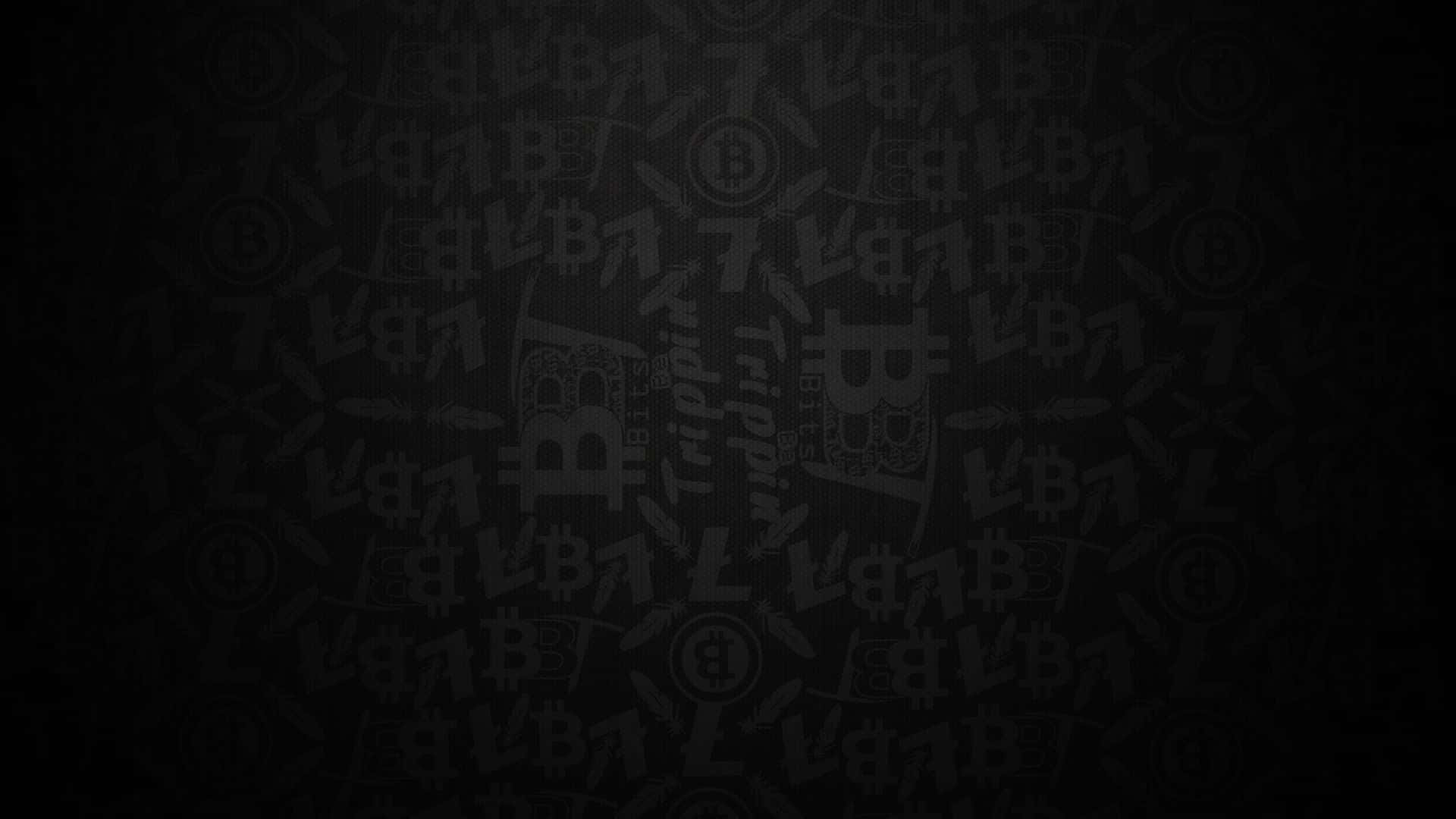 深色背景，帶有微弱重複的比特幣符號和井號圖案。