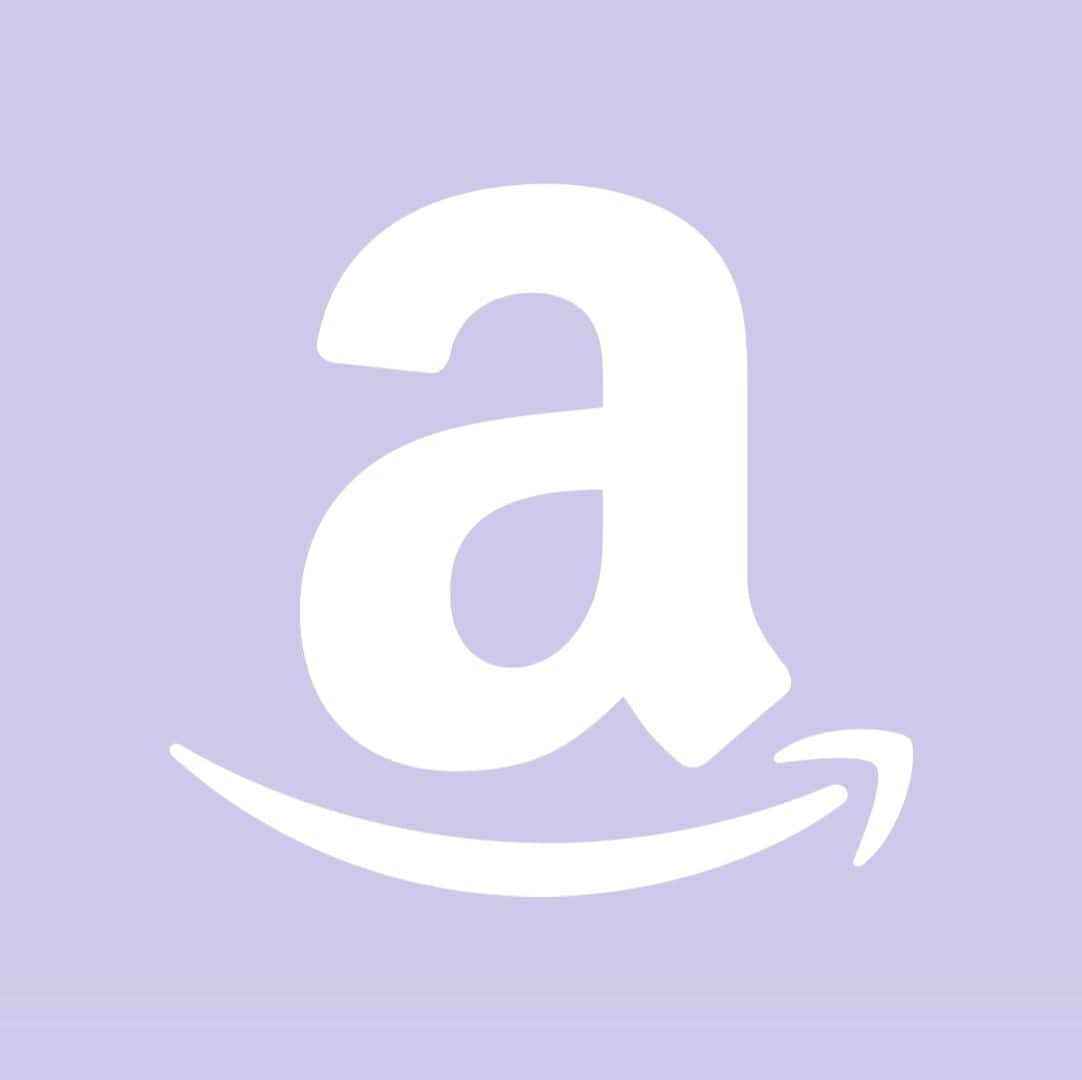 薰衣草背景上的白色Amazon標誌