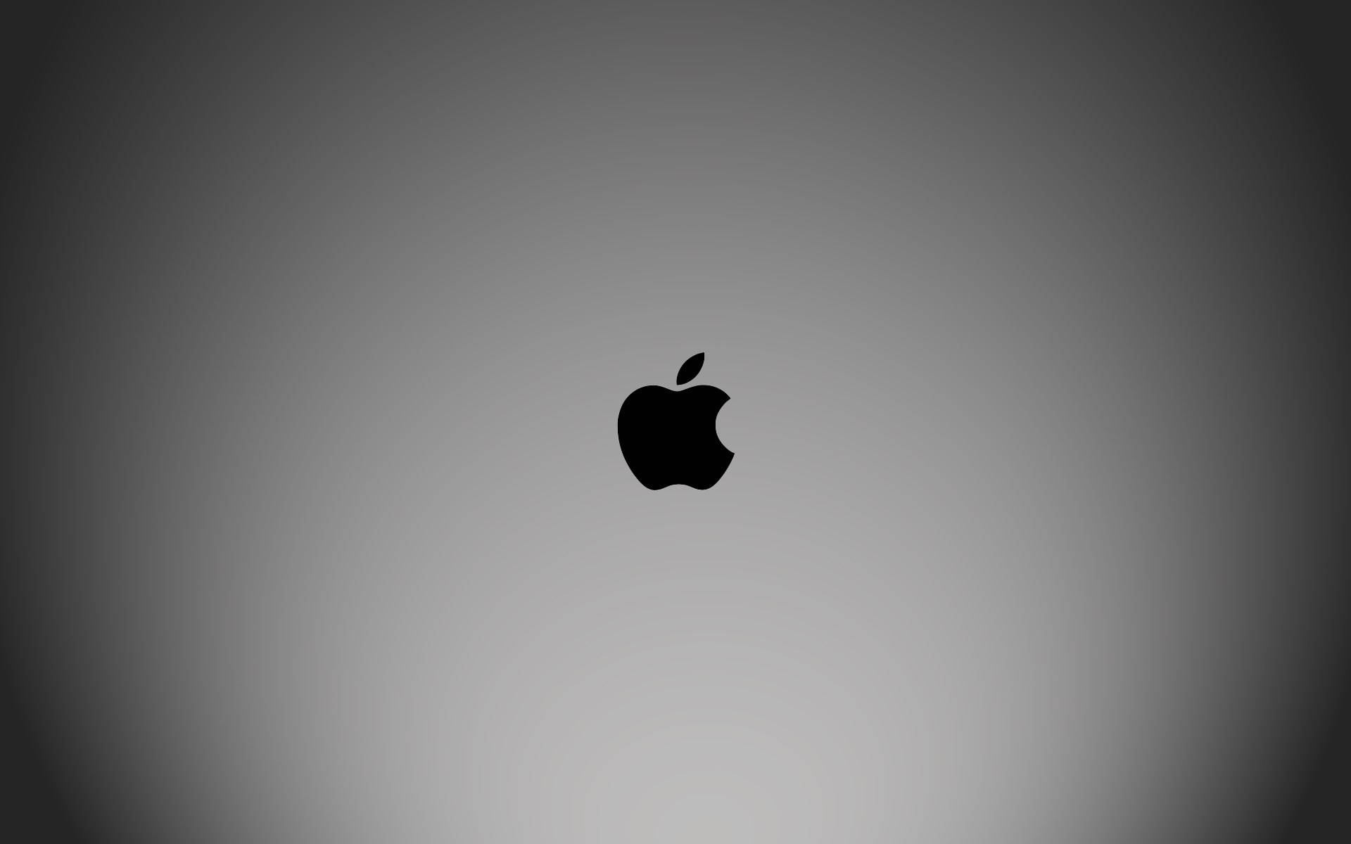 漸變灰色背景上的黑色Apple標誌