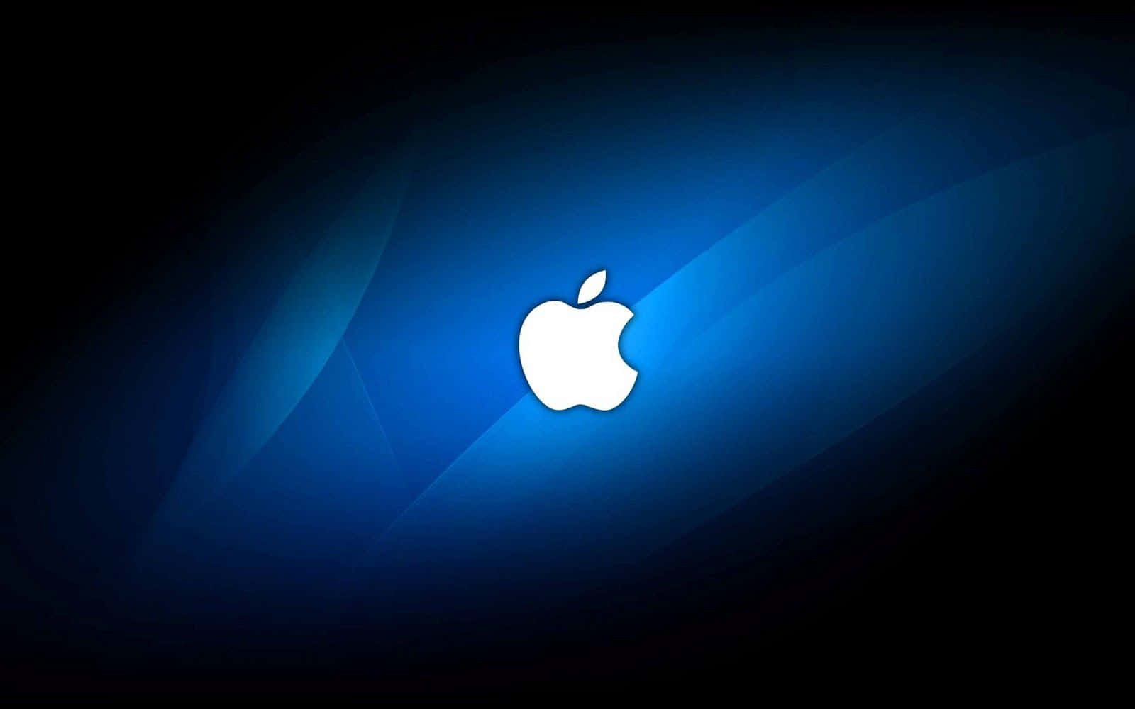 白色Apple標誌在藍色漸變背景上