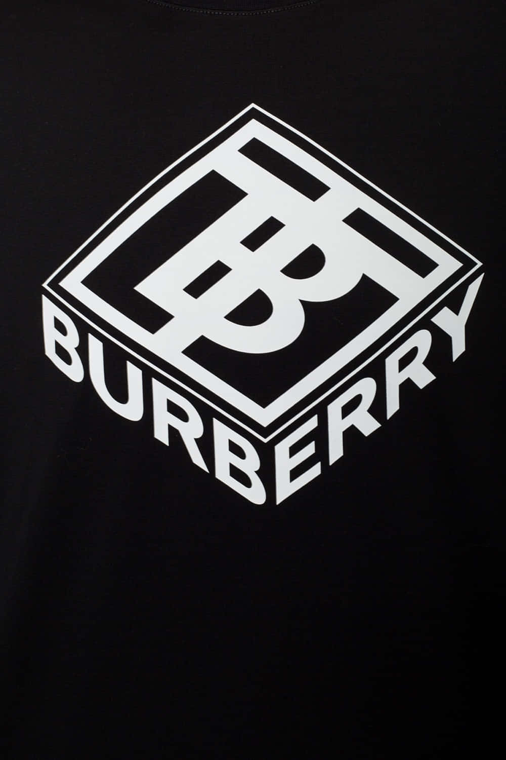 帶有白色Burberry標誌印花的黑色T恤。