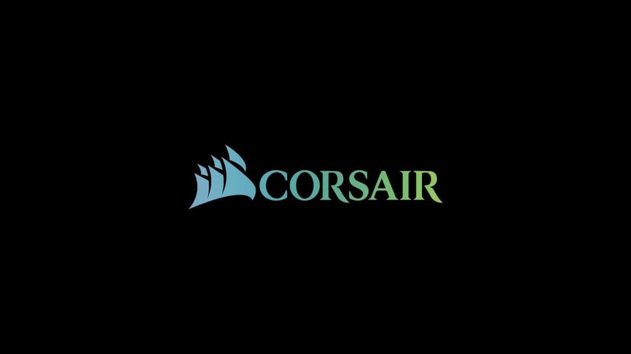 Corsair 品牌標誌，帶有船隻圖標，黑色背景