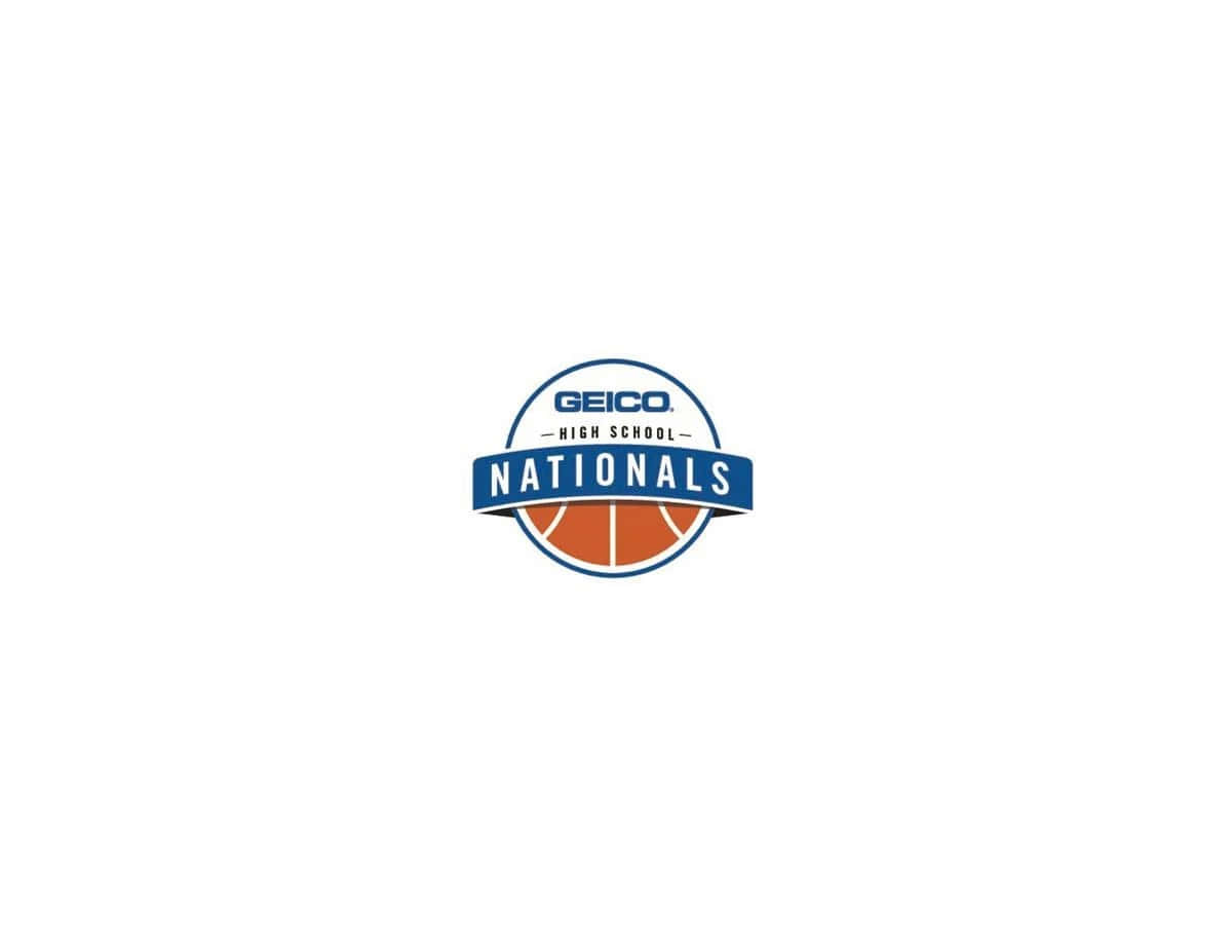 白色背景上的GEICO High School Nationals籃球錦標賽標誌。