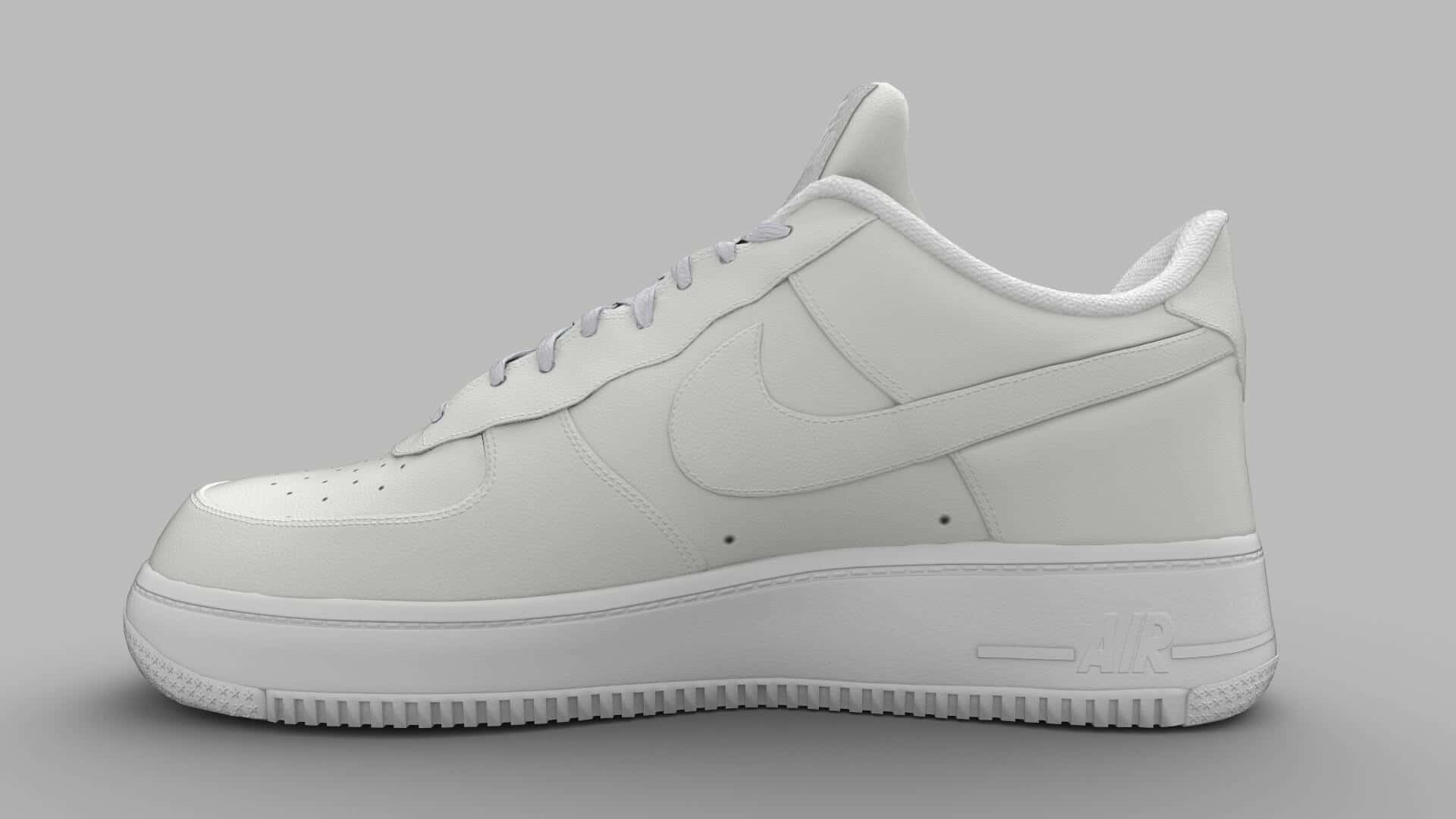 影樓拍攝的白色Nike Air Force 1運動鞋