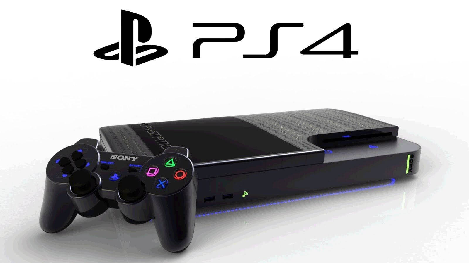 白色背景上，黑色PlayStation 4主機和控制器發出光芒。