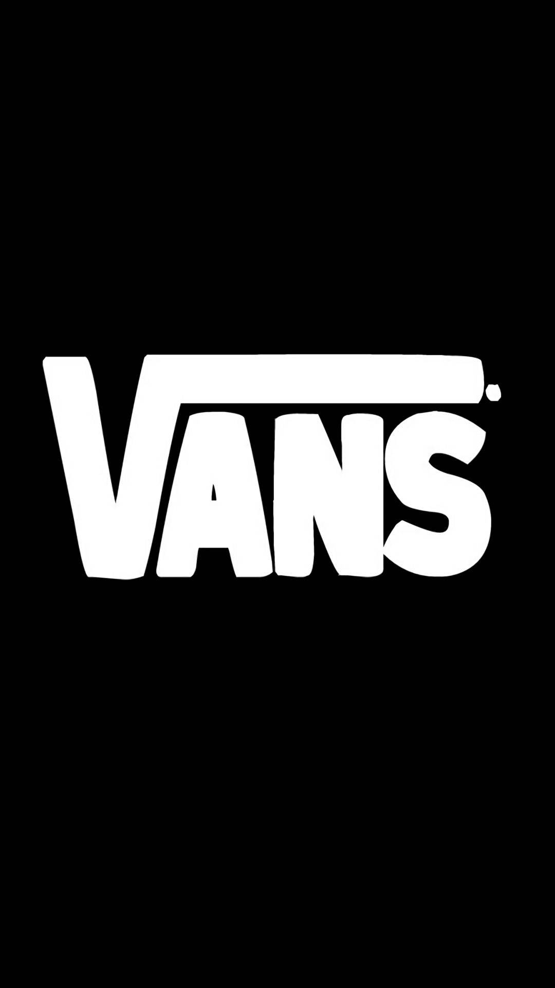 黑色背景上的白色Vans品牌標誌