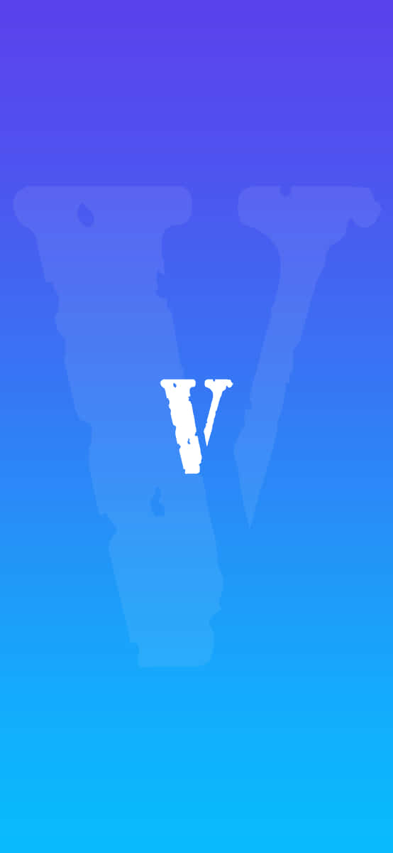 一個白色字母V在藍色漸變背景上，背後有一個微妙的陰影V。