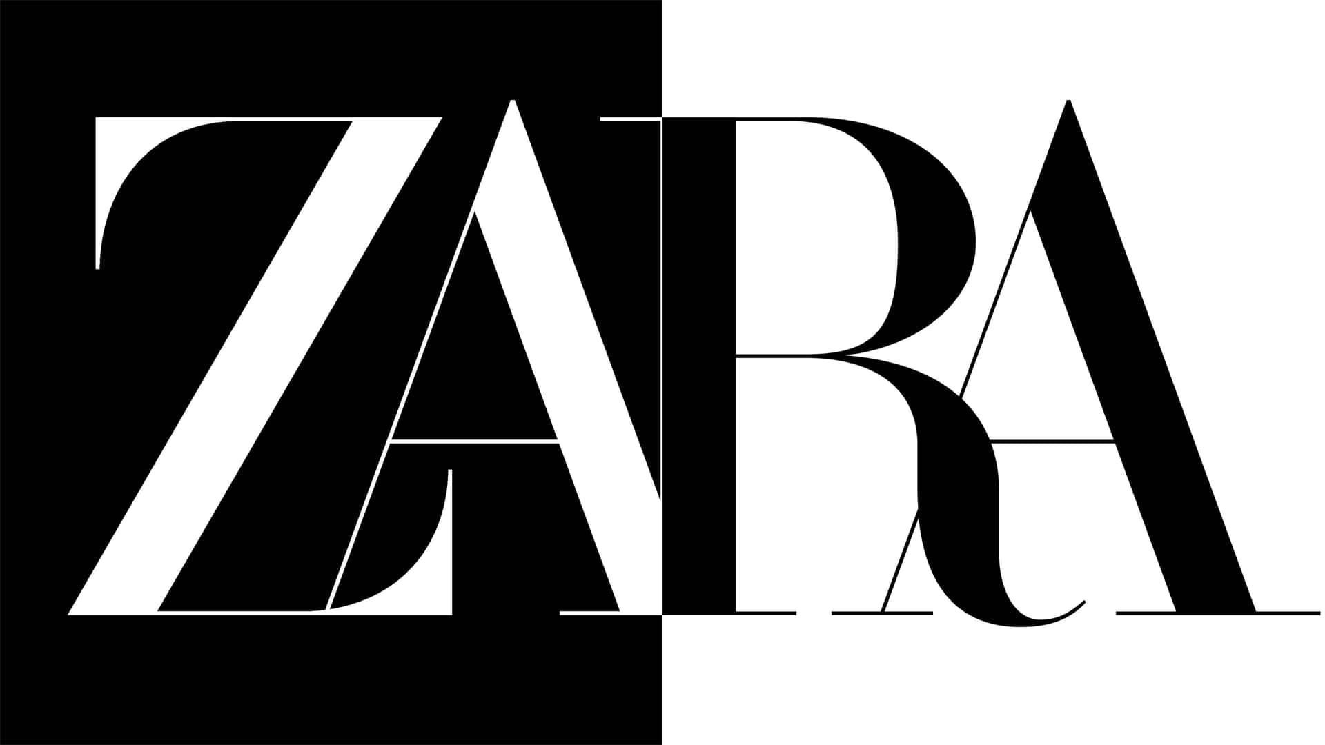 ZARA品牌標誌，採用大膽的黑白極簡字體。