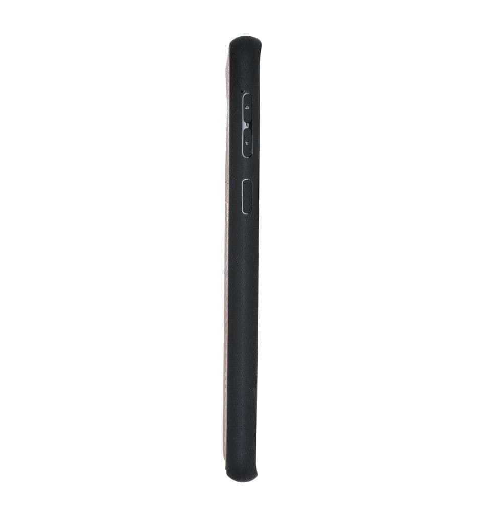 黑色智能手機側面輪廓，帶有音量及電源按鈕
