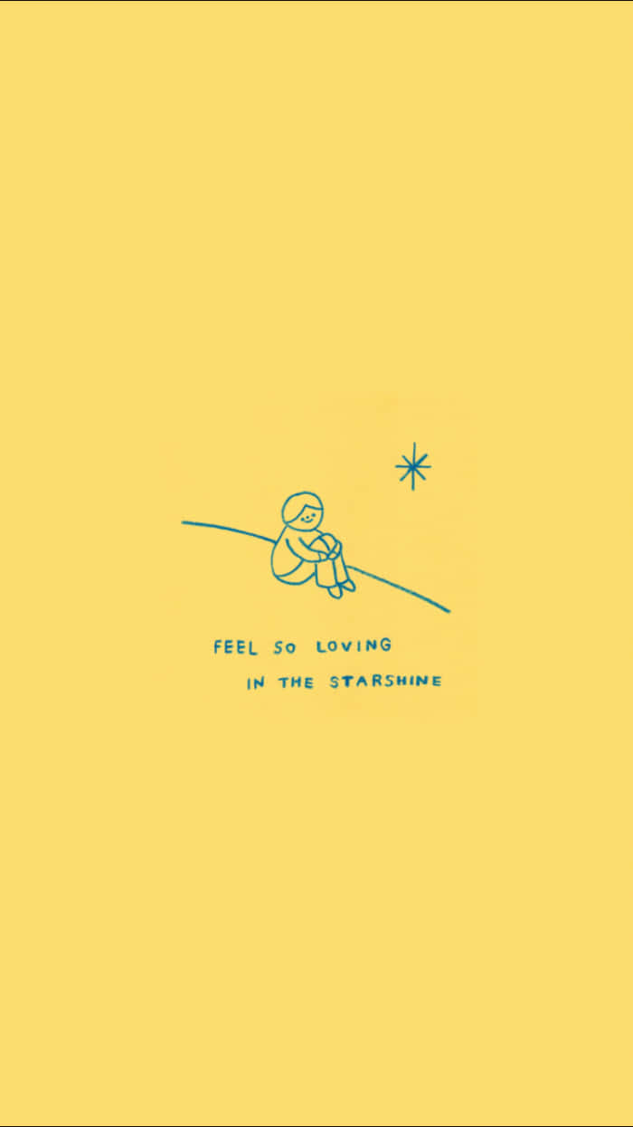 一個人坐在星星下的樹枝上，文字為 feel so loving in the starshine。