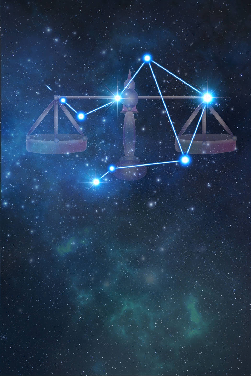在深空中與星星和星雲一起發光的天體天秤座星座。