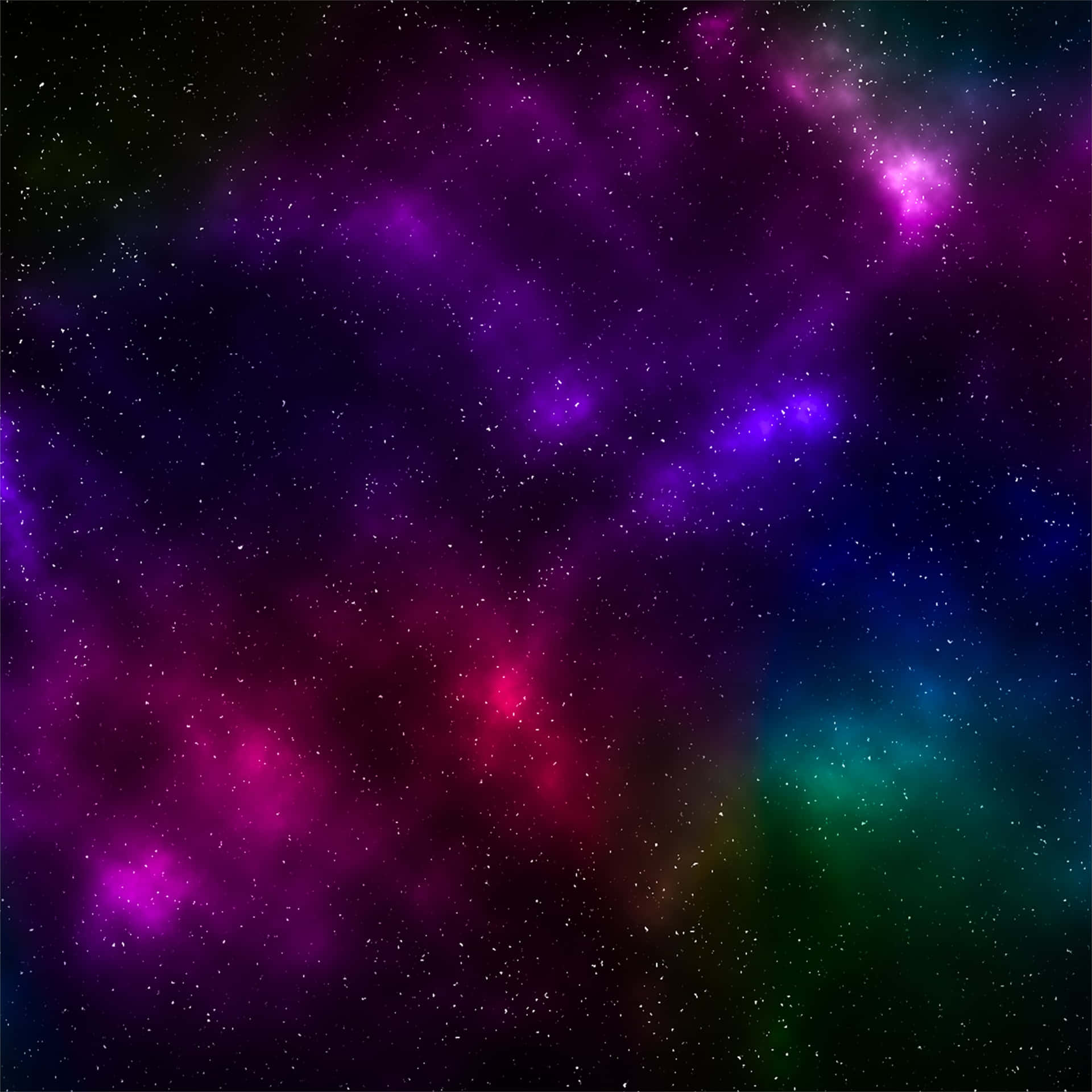深空中帶有星星的彩色星雲。