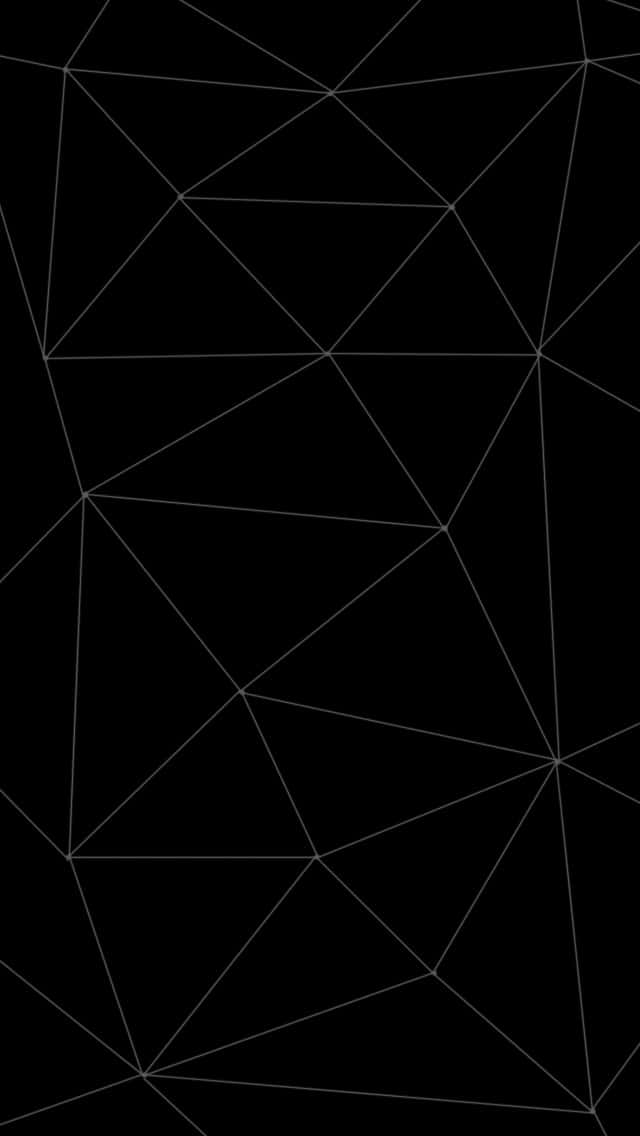 以幾何圖案提升您的 iPhone 風格 壁紙 — 極簡黑色背景，飾有白色幾何線條形成的精緻不規則三角形網絡。