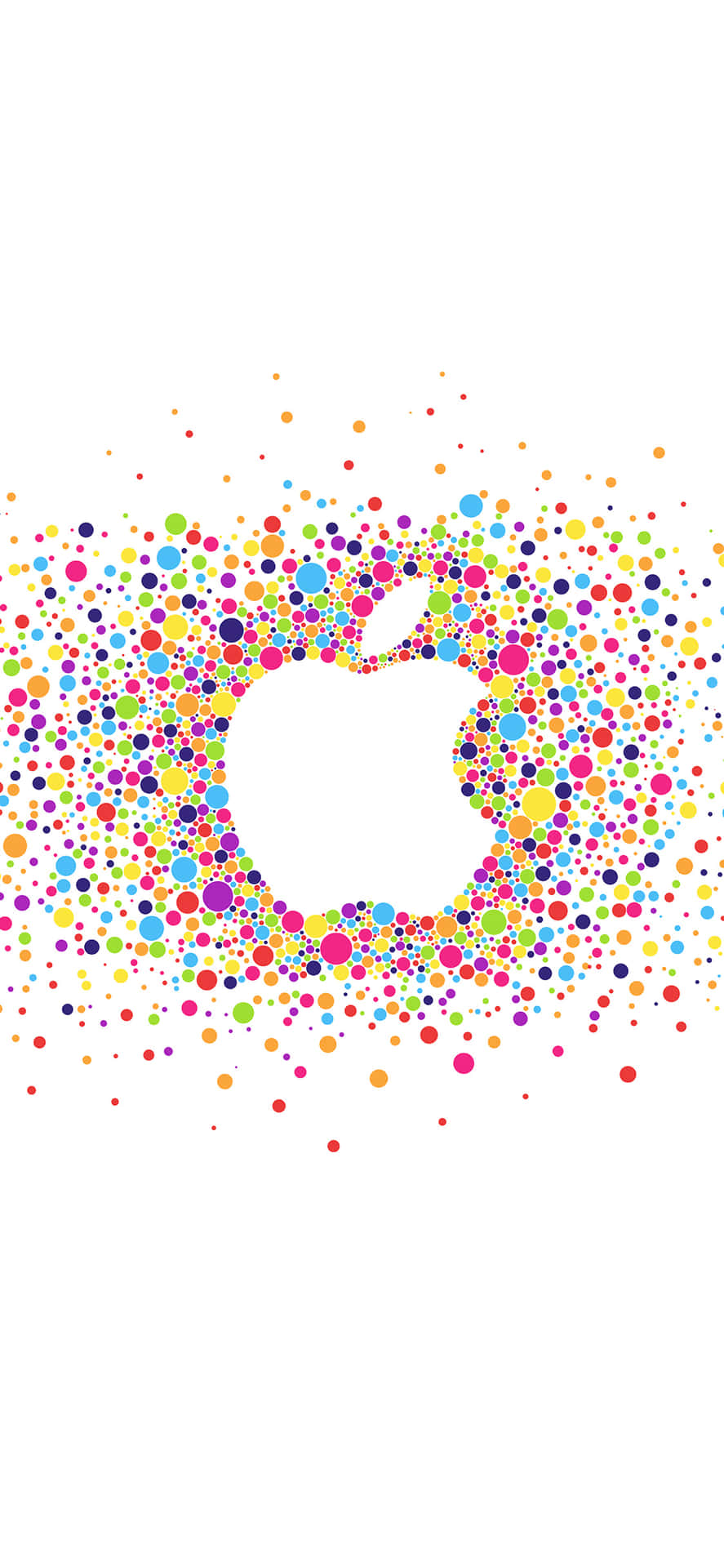 彩色圓點圖案在白色背景上形成Apple標誌