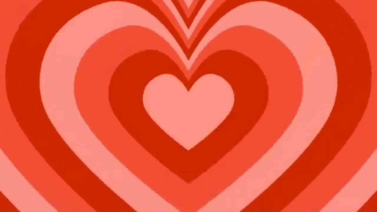 紅色和粉紅色漸變圖案的同心心形