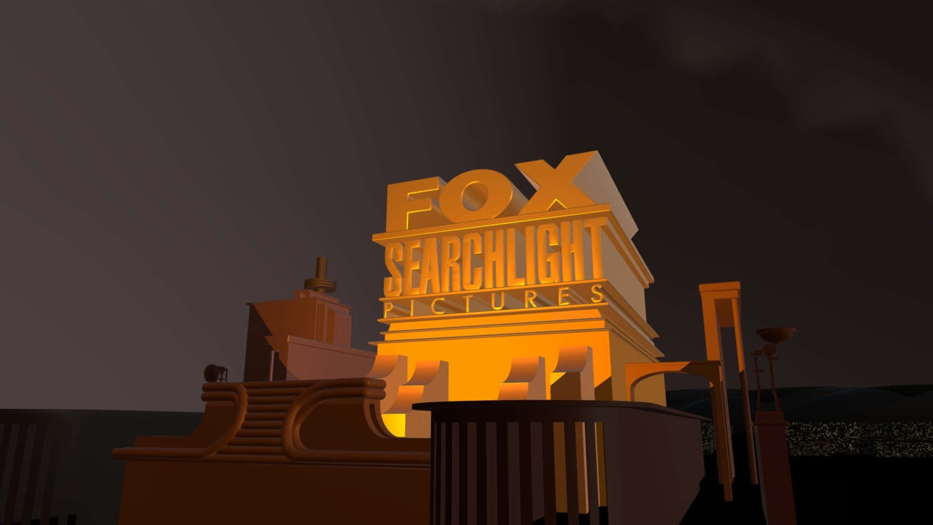 Fox Searchlight Pictures標誌在夜間發光