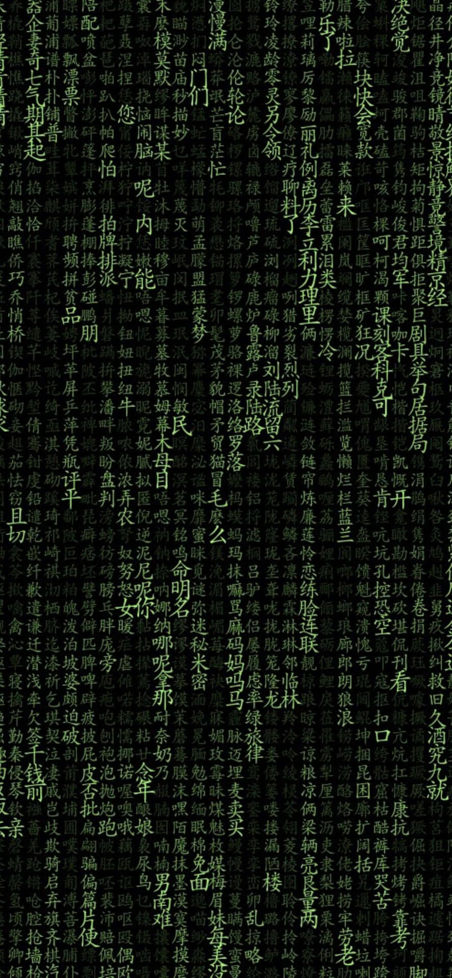 黑白密集重疊漢字的牆紙。