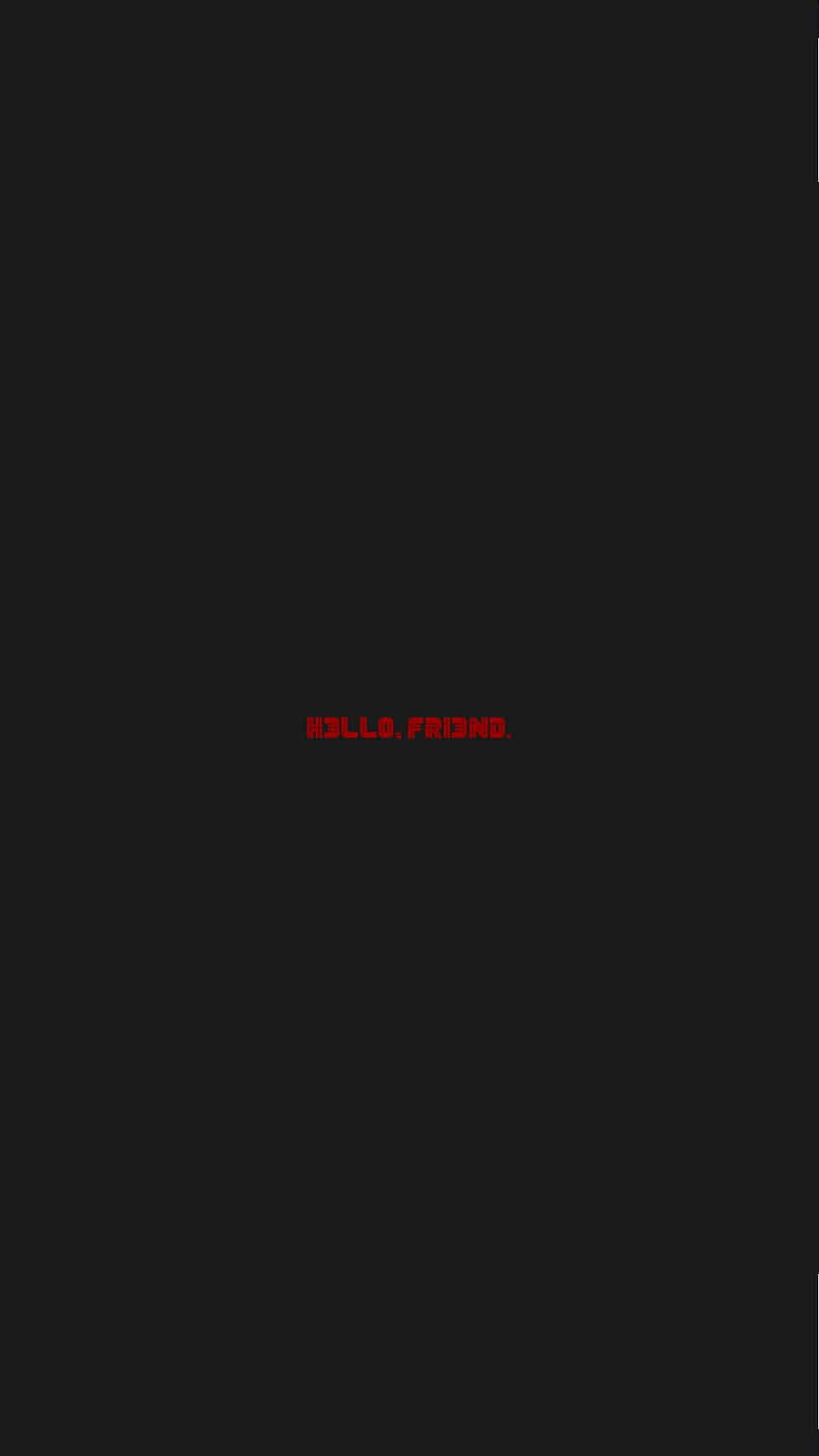 黑色背景上的粗體紅色文字 hello friend