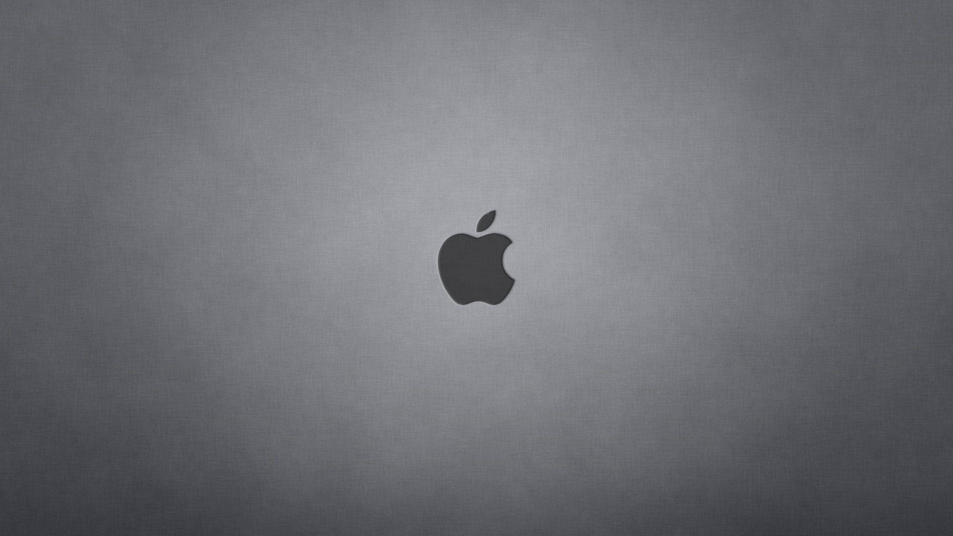 Apple標誌在帶紋理的灰色背景上