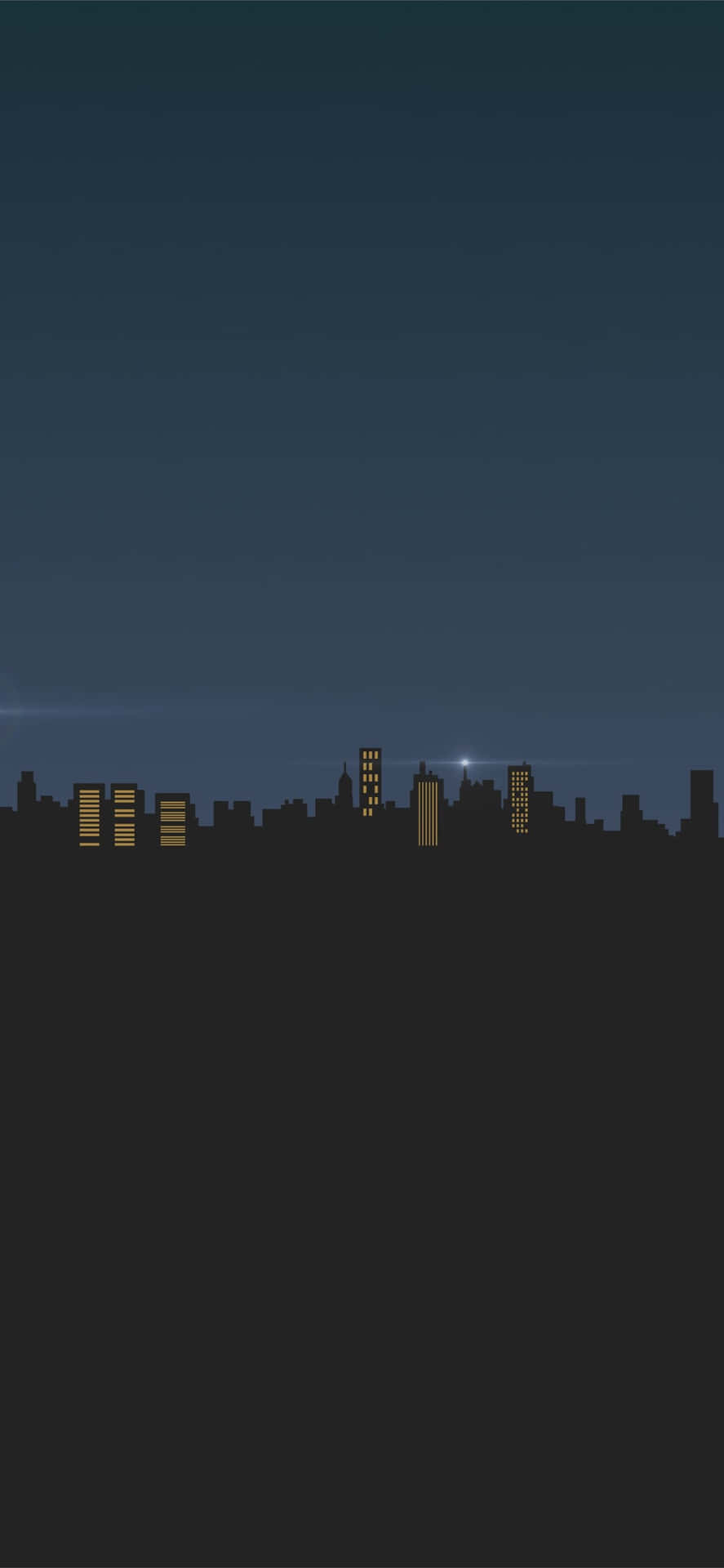 像素藝術夜晚城市天際線，窗戶發光