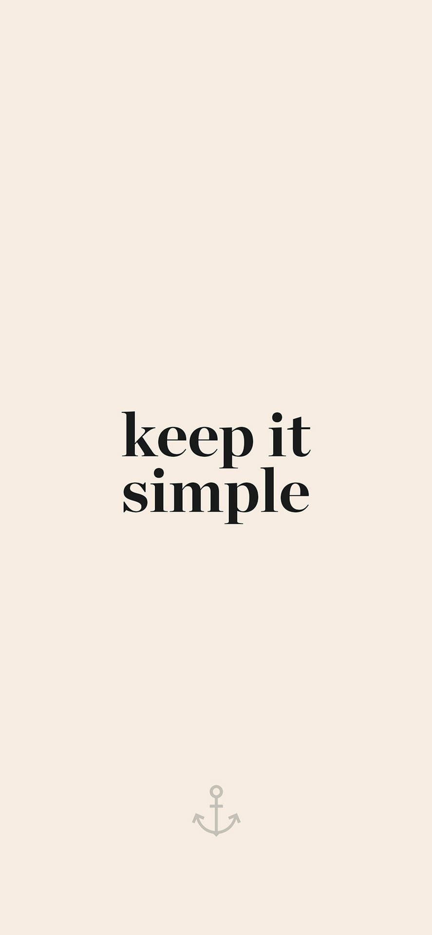 寫著 keep it simple 並帶有小錨圖示的文字桌布。