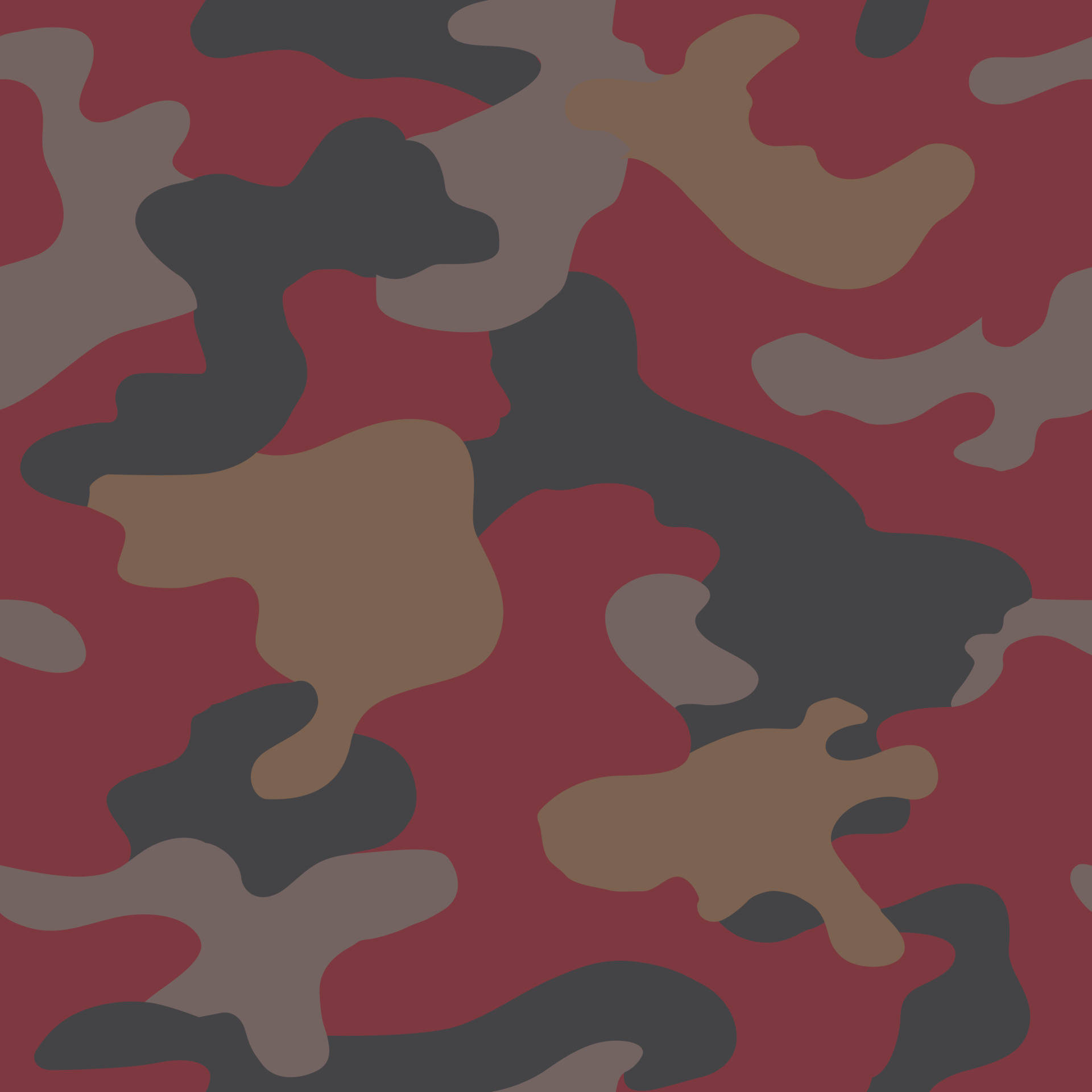 紅色、灰色和棕褐色迷彩圖案，適用於軍事或戰術用途。