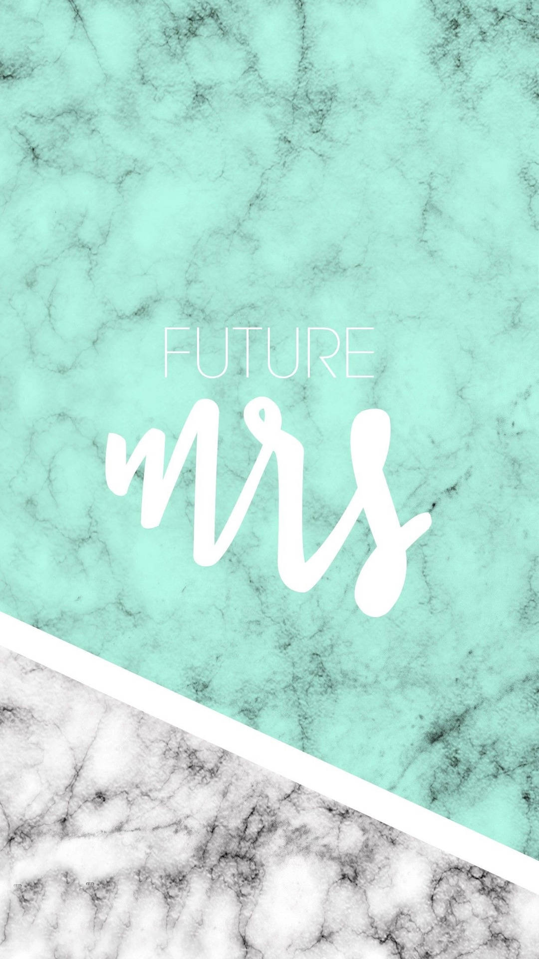 薄荷綠和白色大理石背景，帶有「future mrs」文字。