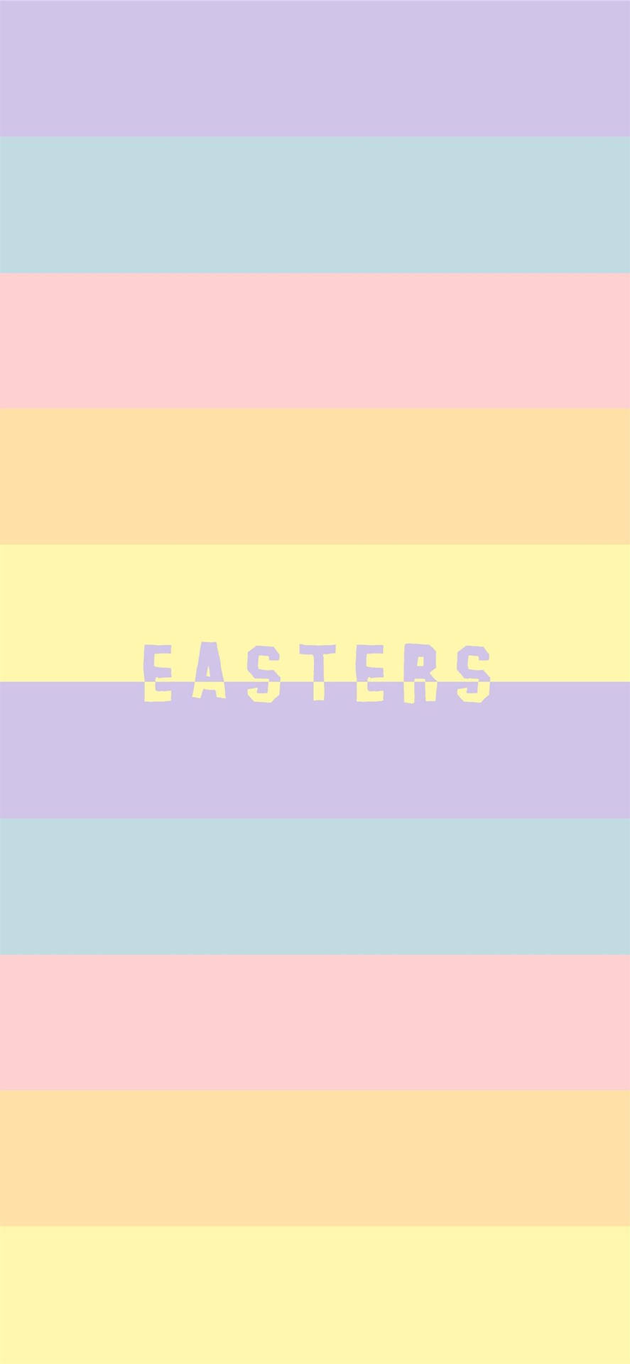 柔和彩虹條紋，中間顯示EASTER一詞。