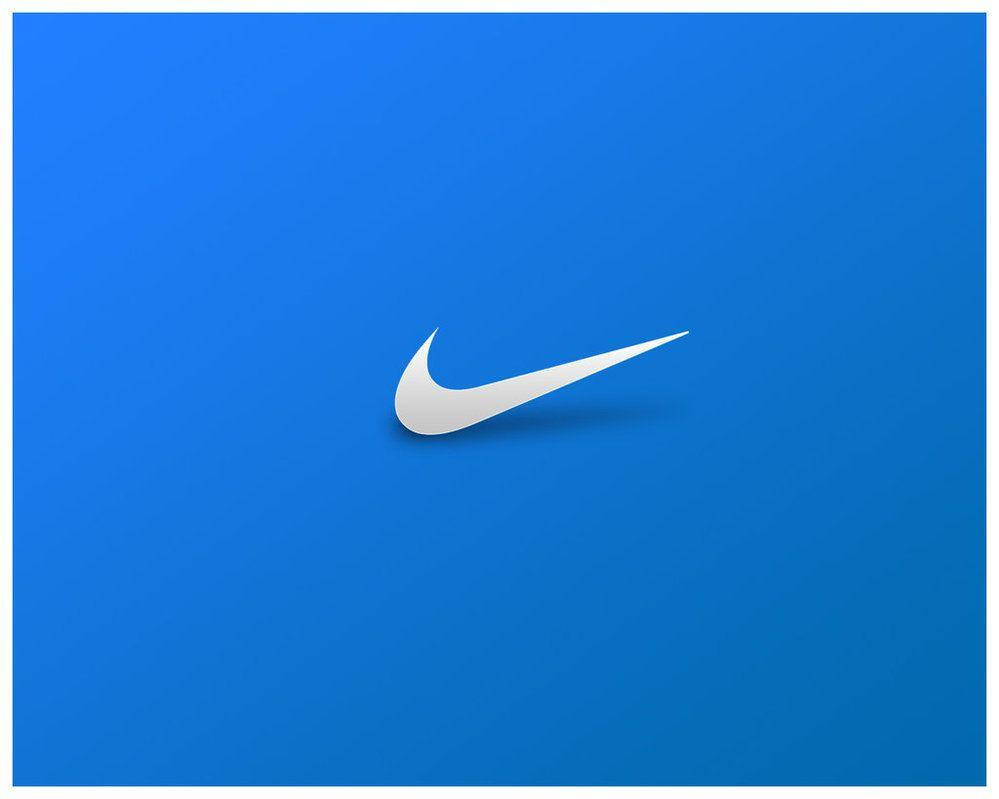 藍色背景上的白色Nike swoosh標誌