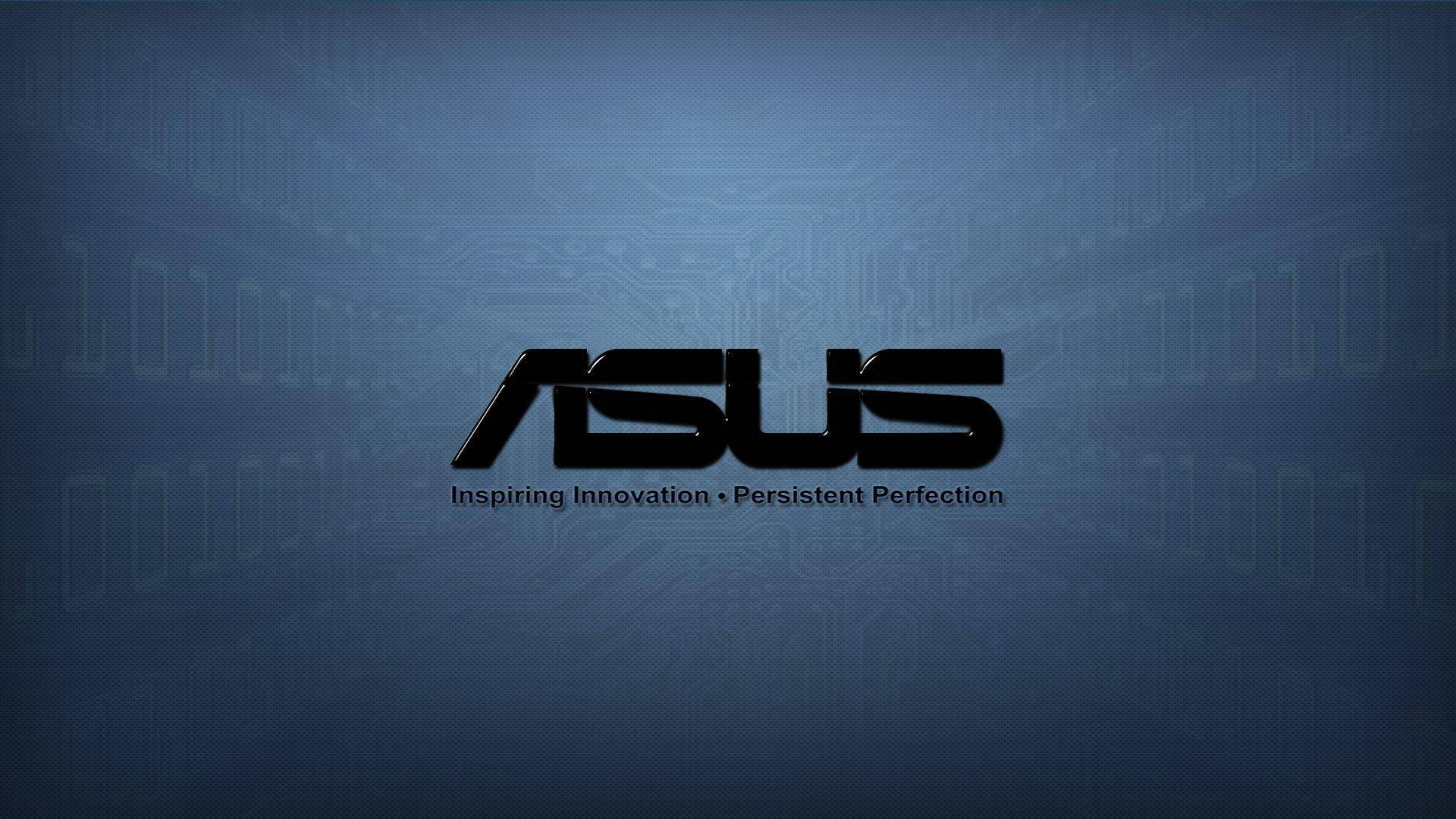 帶有電路板和二進制代碼背景的 ASUS 標誌