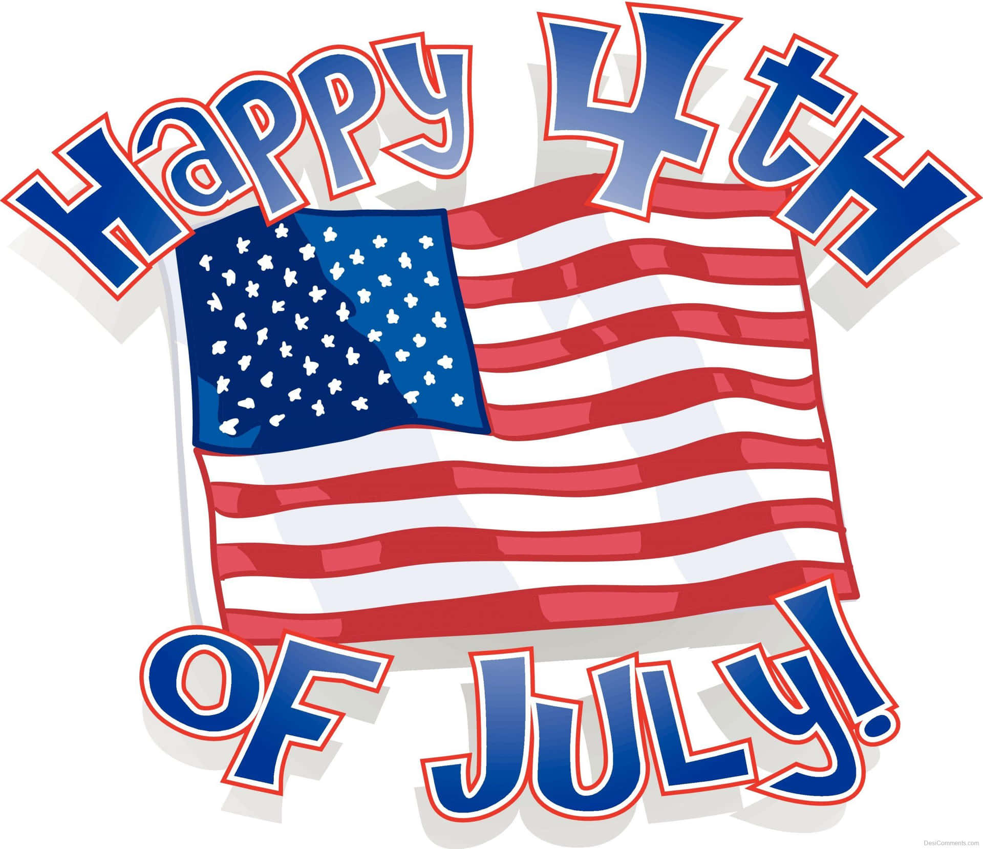 Happy 4th of July 文字配美國國旗圖案