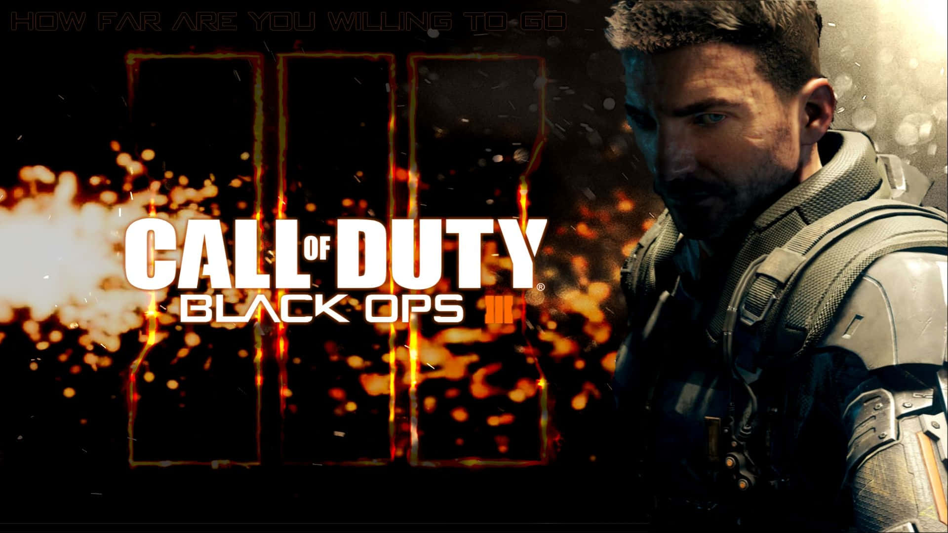 身穿戰鬥裝備的士兵在熾熱爆炸中，帶有 Call of Duty Black Ops III 標題。