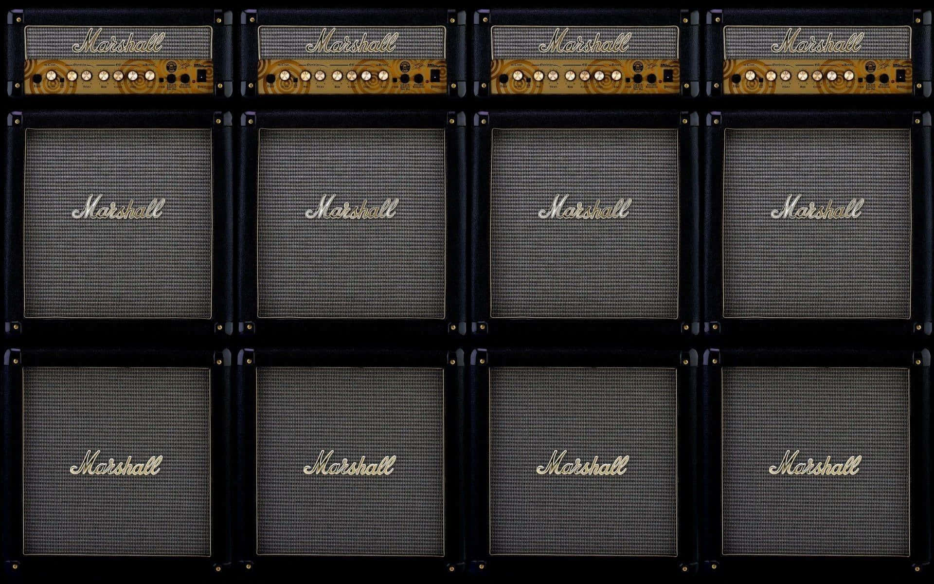 復古 Marshall 結他擴音器網格圖案壁紙。