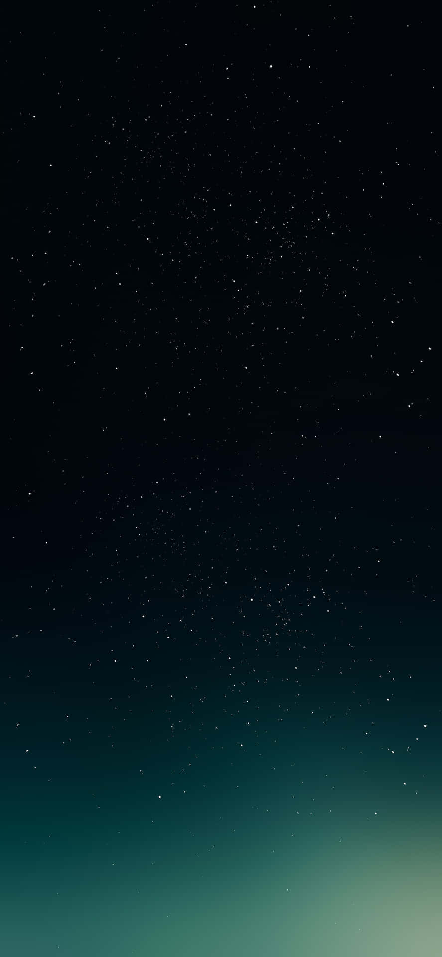 一個有漸變青綠色地平線的星空夜空。