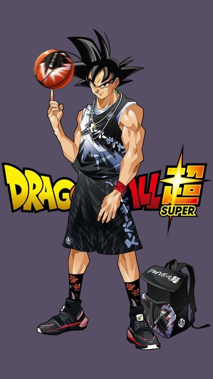 來自《龍珠超》的悟空用手指旋轉籃球。