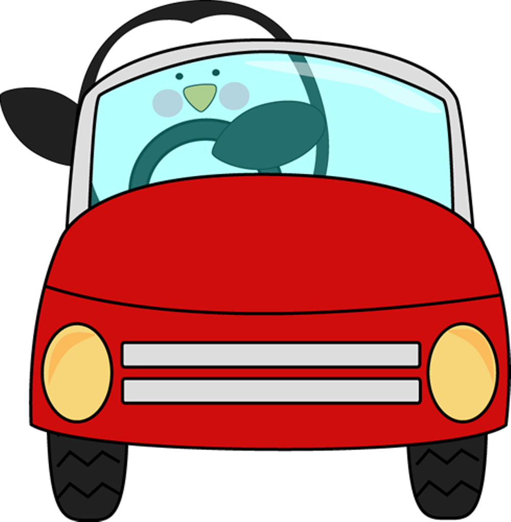 企鵝開卡通汽車 壁紙