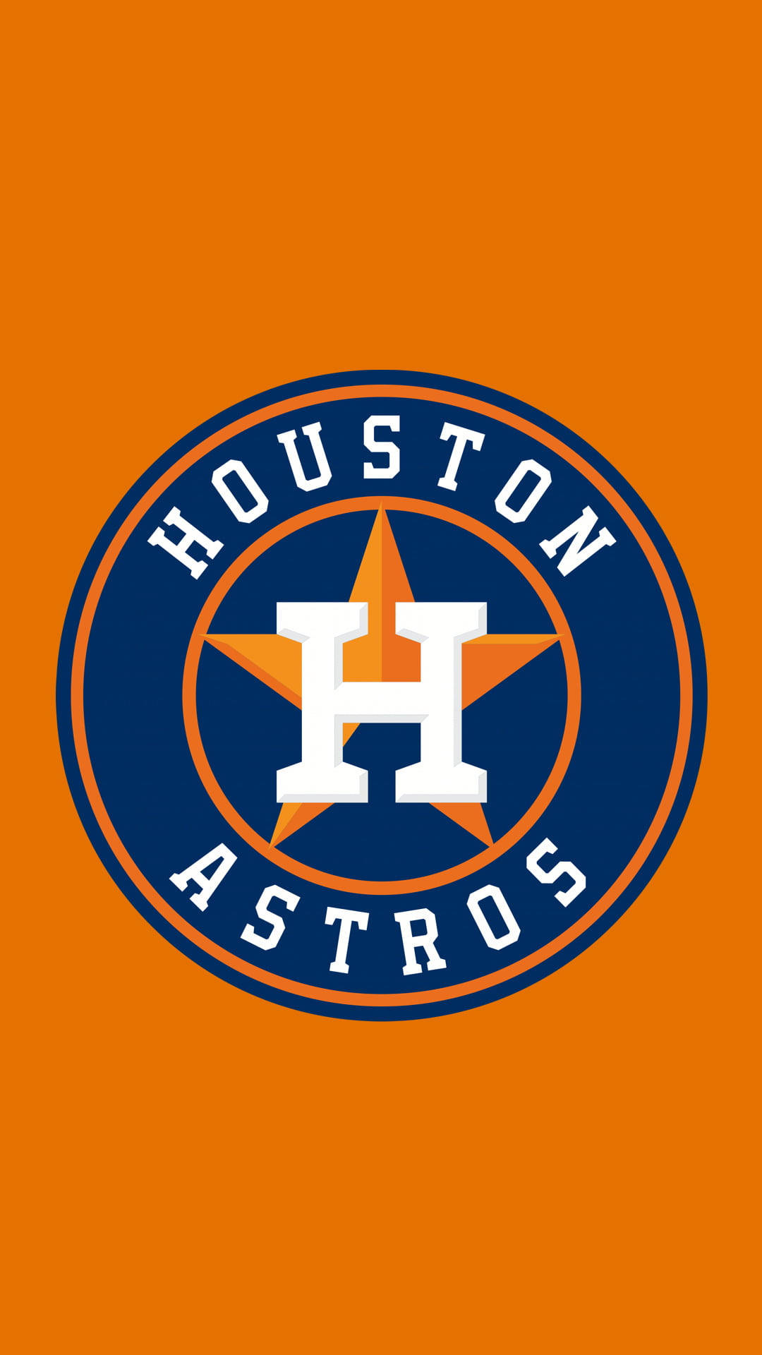 橙色背景上的 Houston Astros 棒球隊標誌